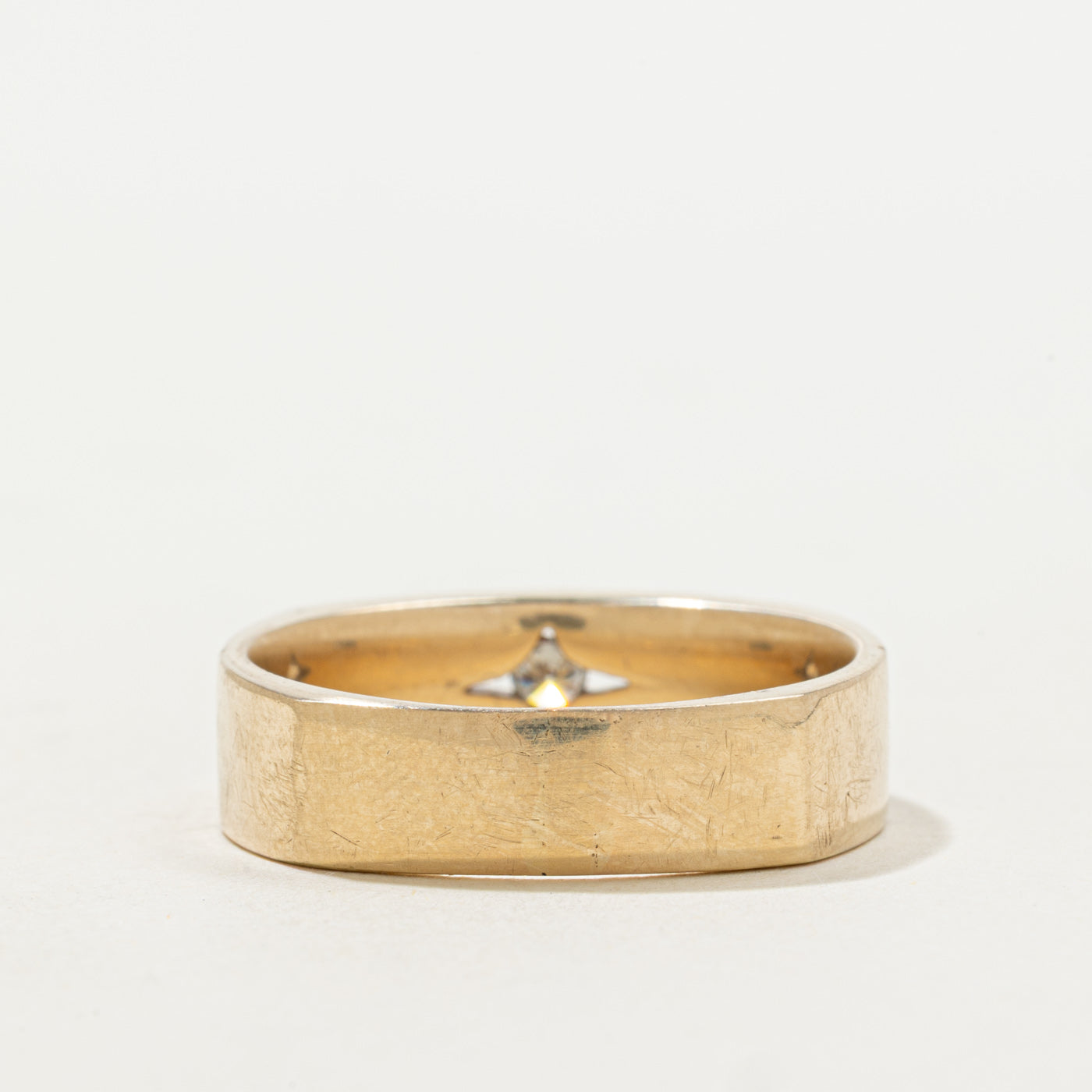 Star Set Diamond Soft Square Band | 0.08ct | 6.35mm | SZ 10.75