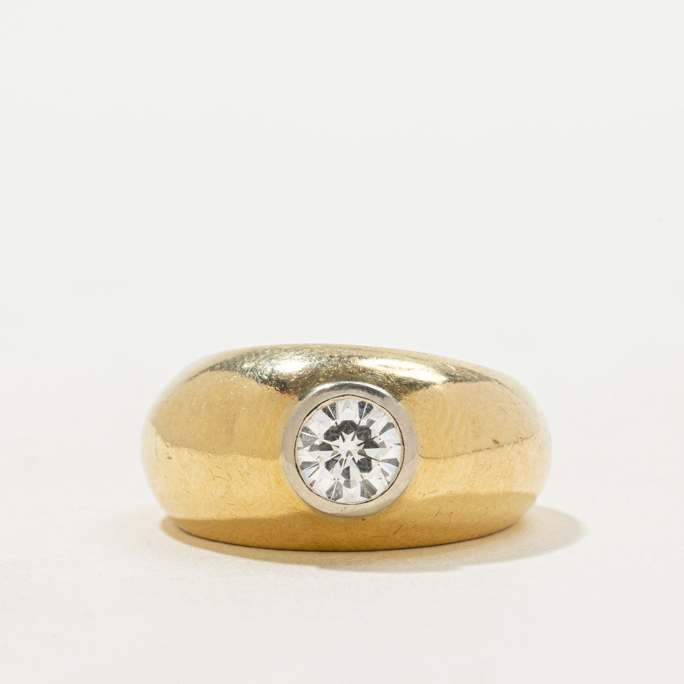 Bezel Set Diamond Dome Ring | 0.60ct SI2 H/I | SZ 6