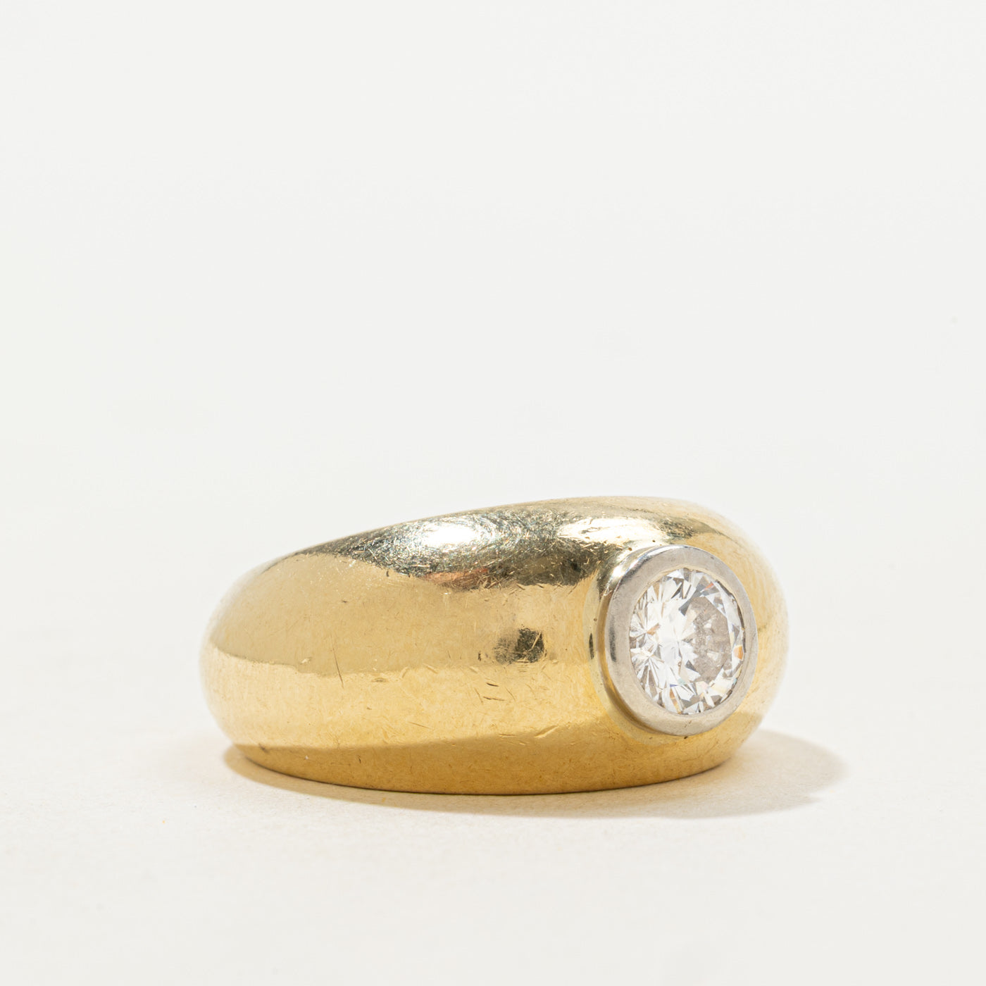 Bezel Set Diamond Dome Ring | 0.60ct SI2 H/I | SZ 6