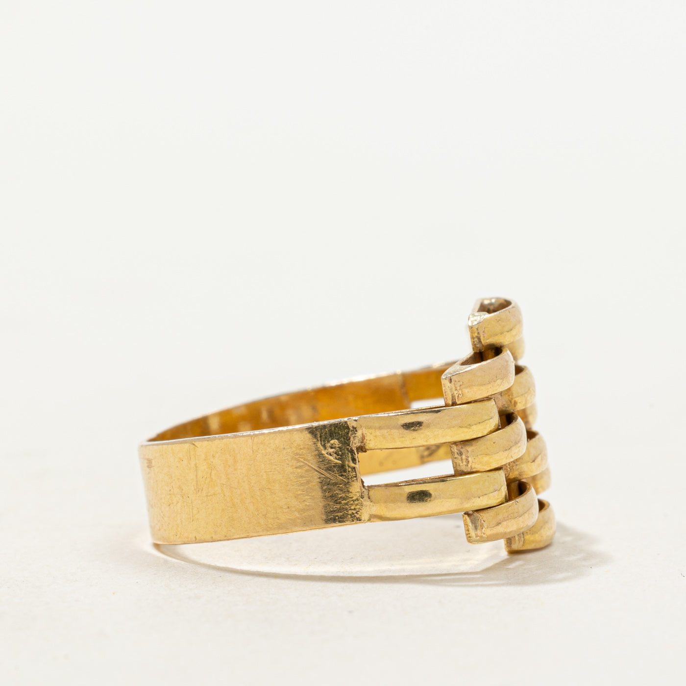 18k Yellow Gold Panther Chain Ring | SZ 9