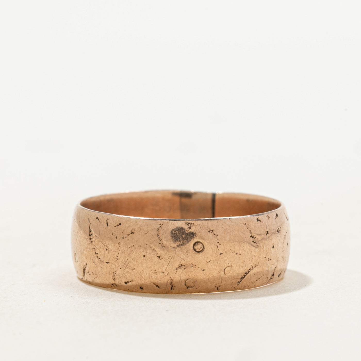 1899 Londong 9k Rose Gold Textured Band | 7.25mm | SZ 9.5