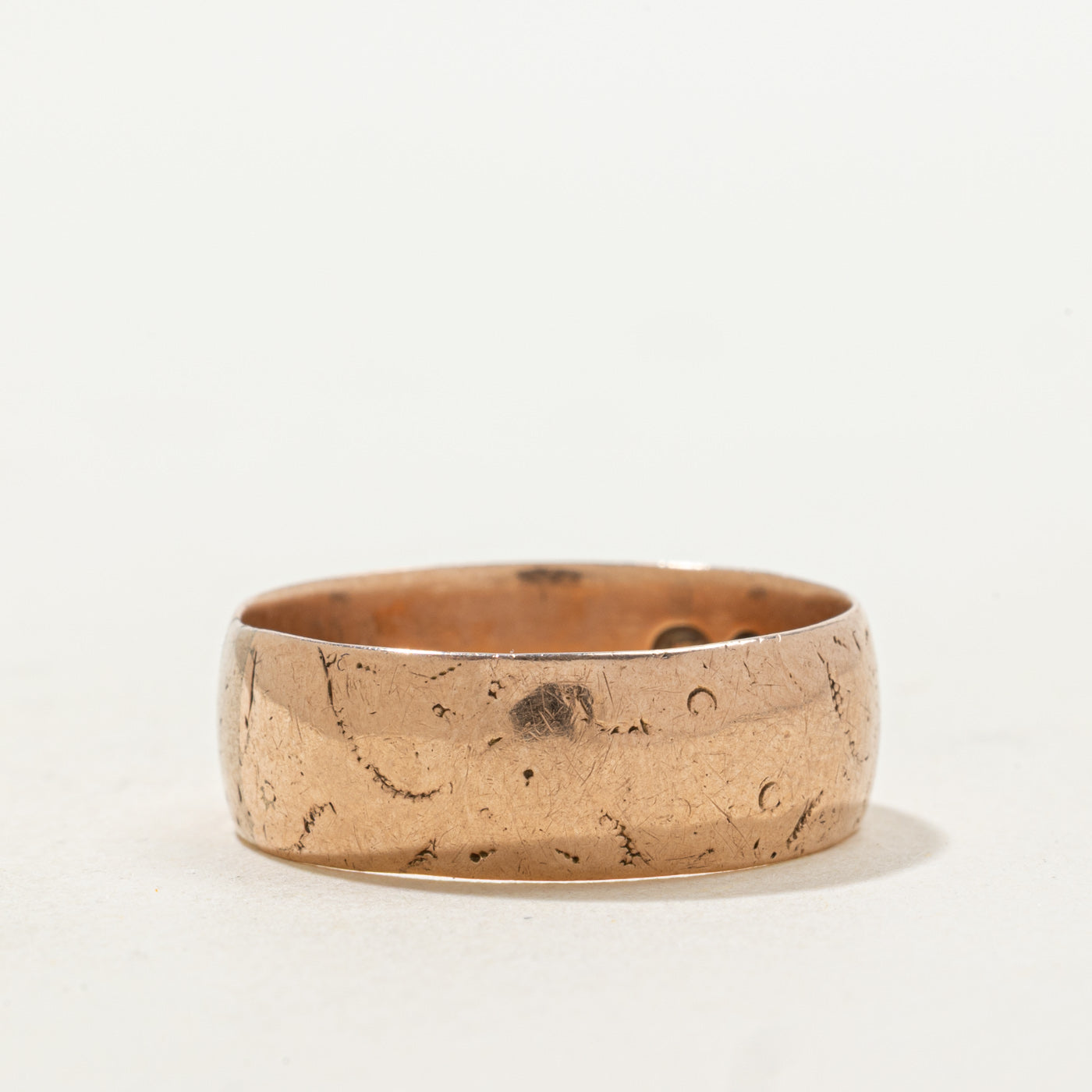 1899 Londong 9k Rose Gold Textured Band | 7.25mm | SZ 9.5