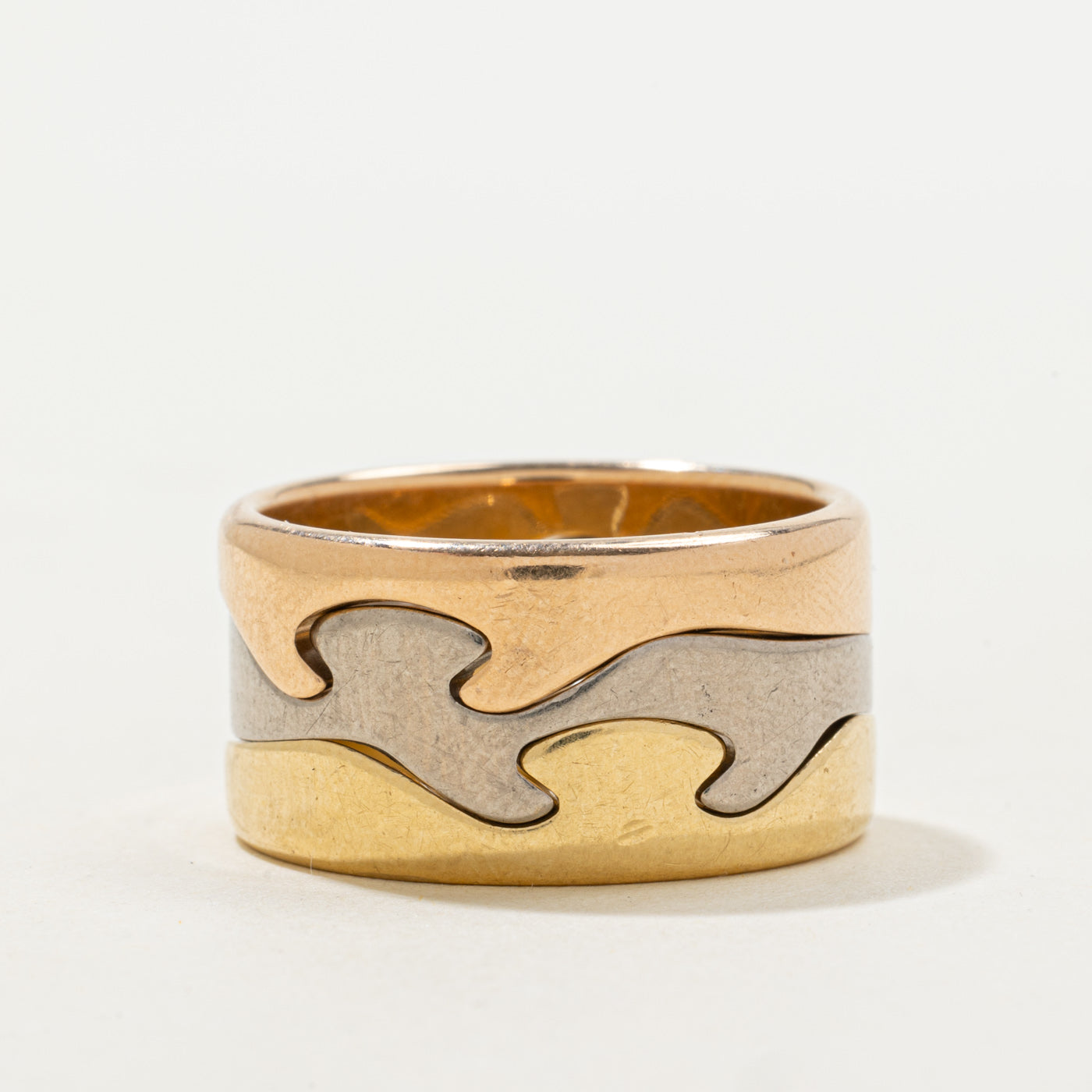 'Georg Jensen' 18k Gold Fusion Puzzle Ring | SZ 9.75