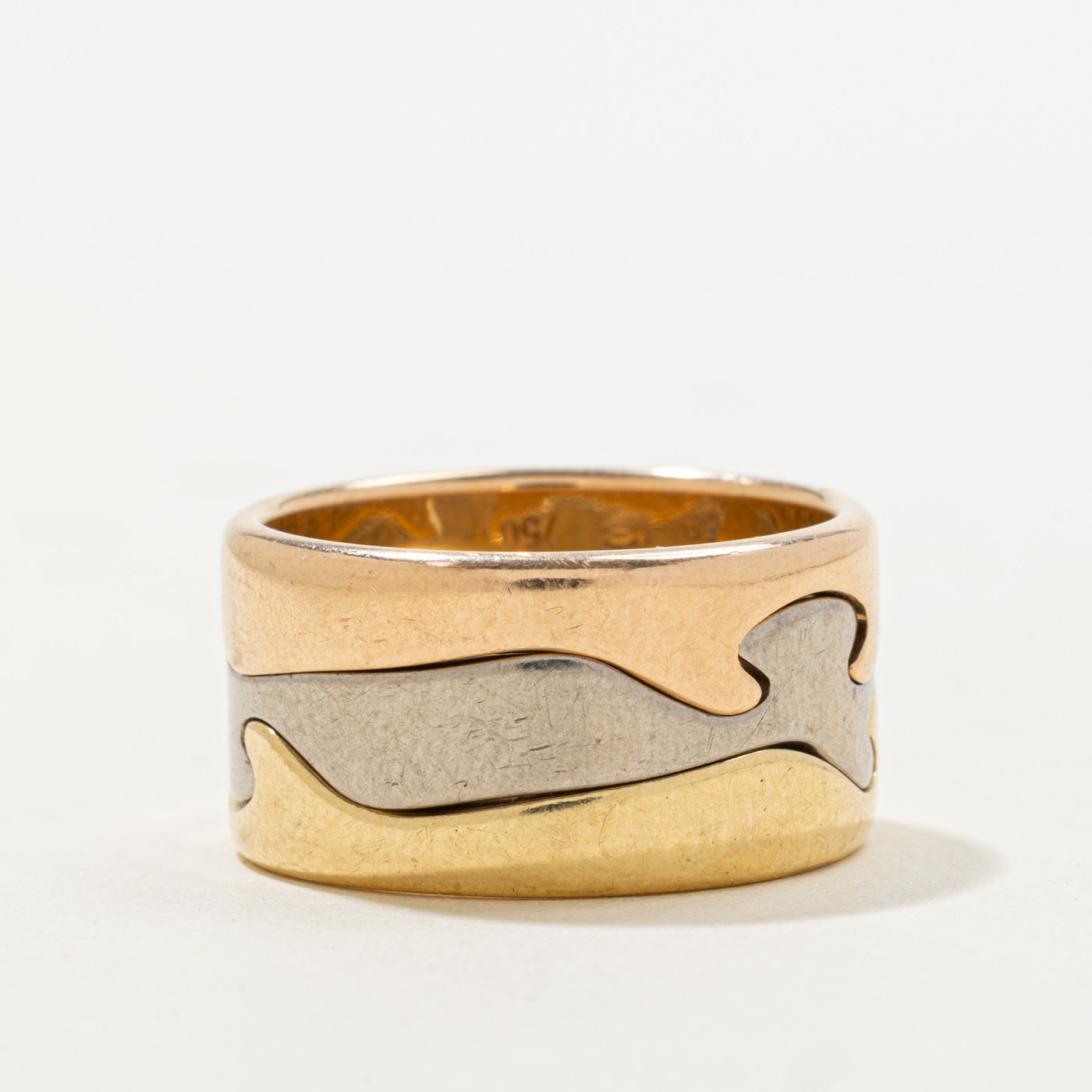 'Georg Jensen' 18k Gold Fusion Puzzle Ring | SZ 9.75