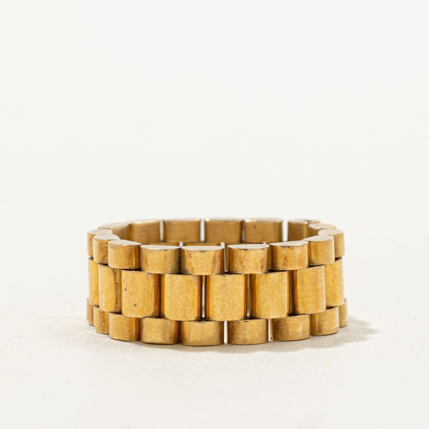 18k Yellow Gold Watch Chain Ring | SZ 8