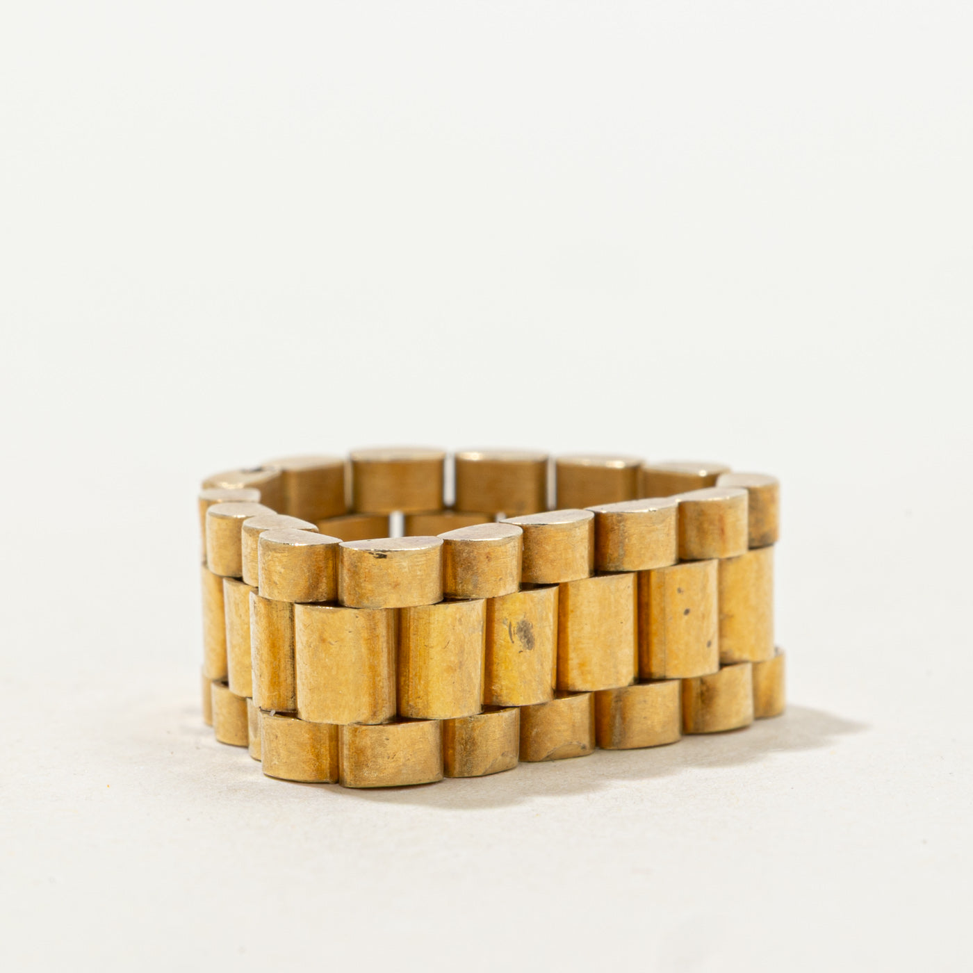 18k Yellow Gold Watch Chain Ring | SZ 8