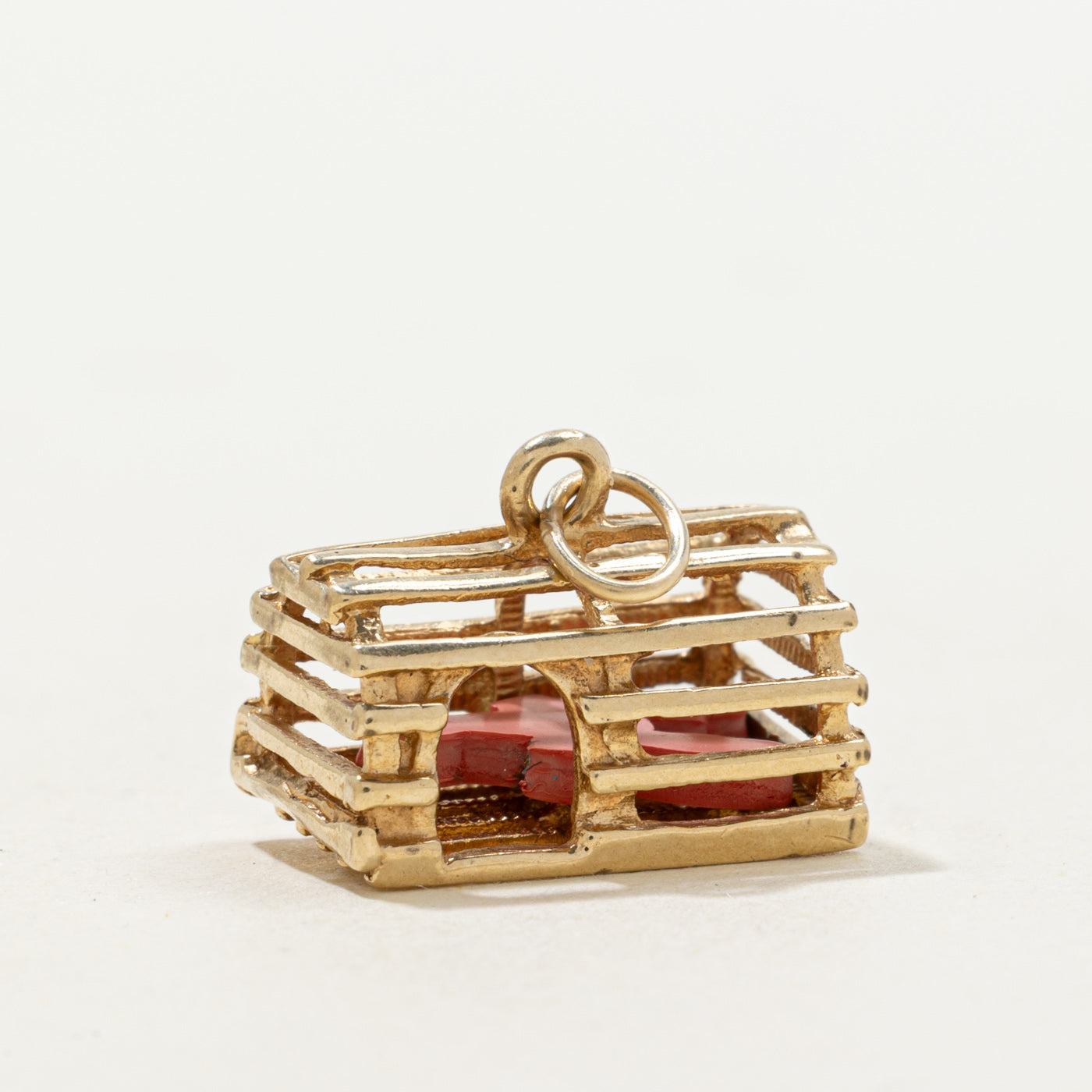 Imitation Coral Lobster Cage Charm