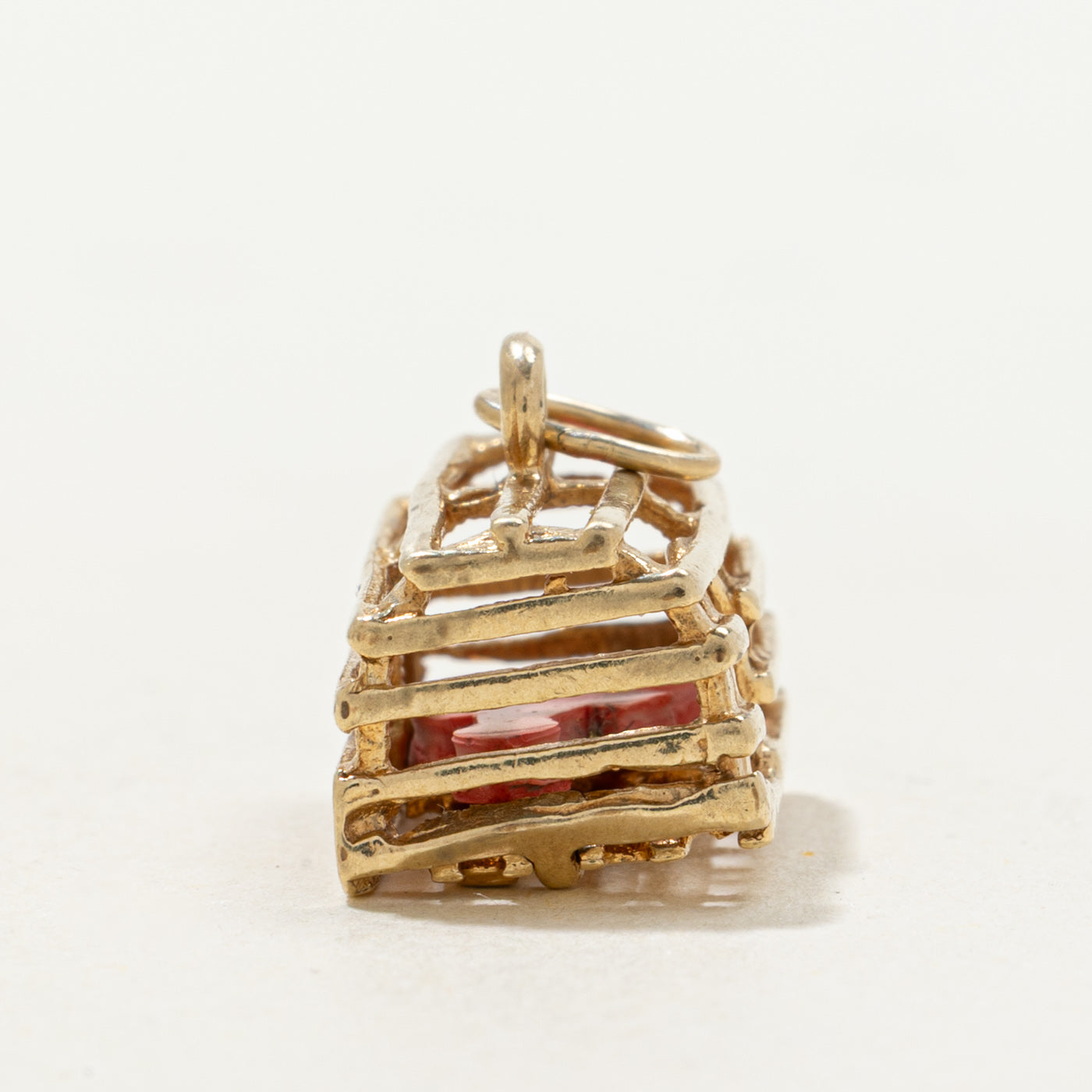 Imitation Coral Lobster Cage Charm