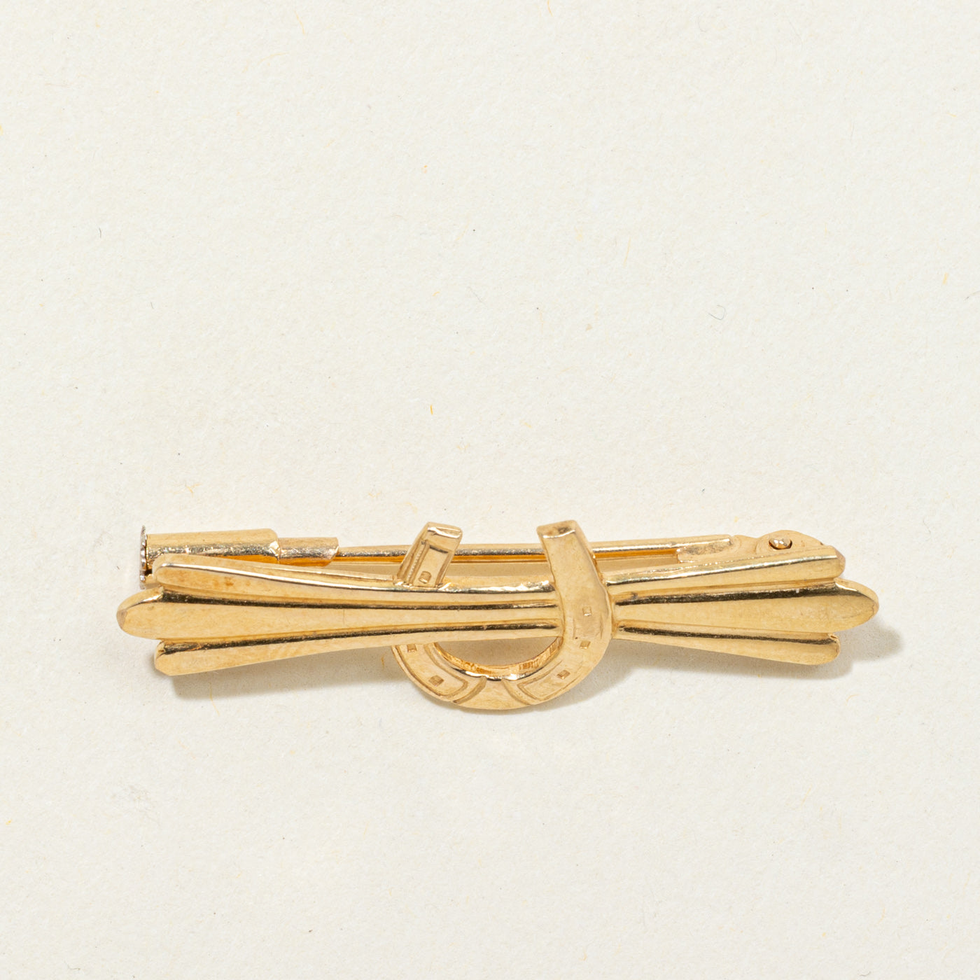 18k Yellow Gold Horseshoe Brooch