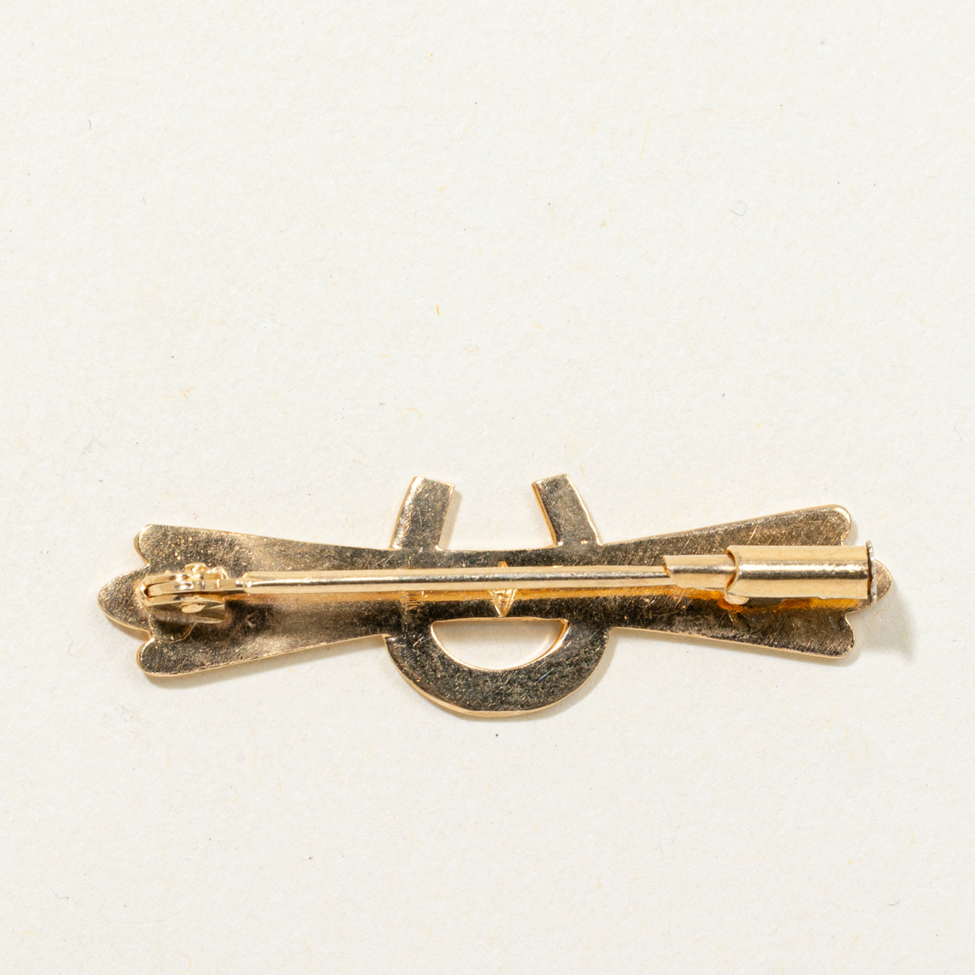 18k Yellow Gold Horseshoe Brooch