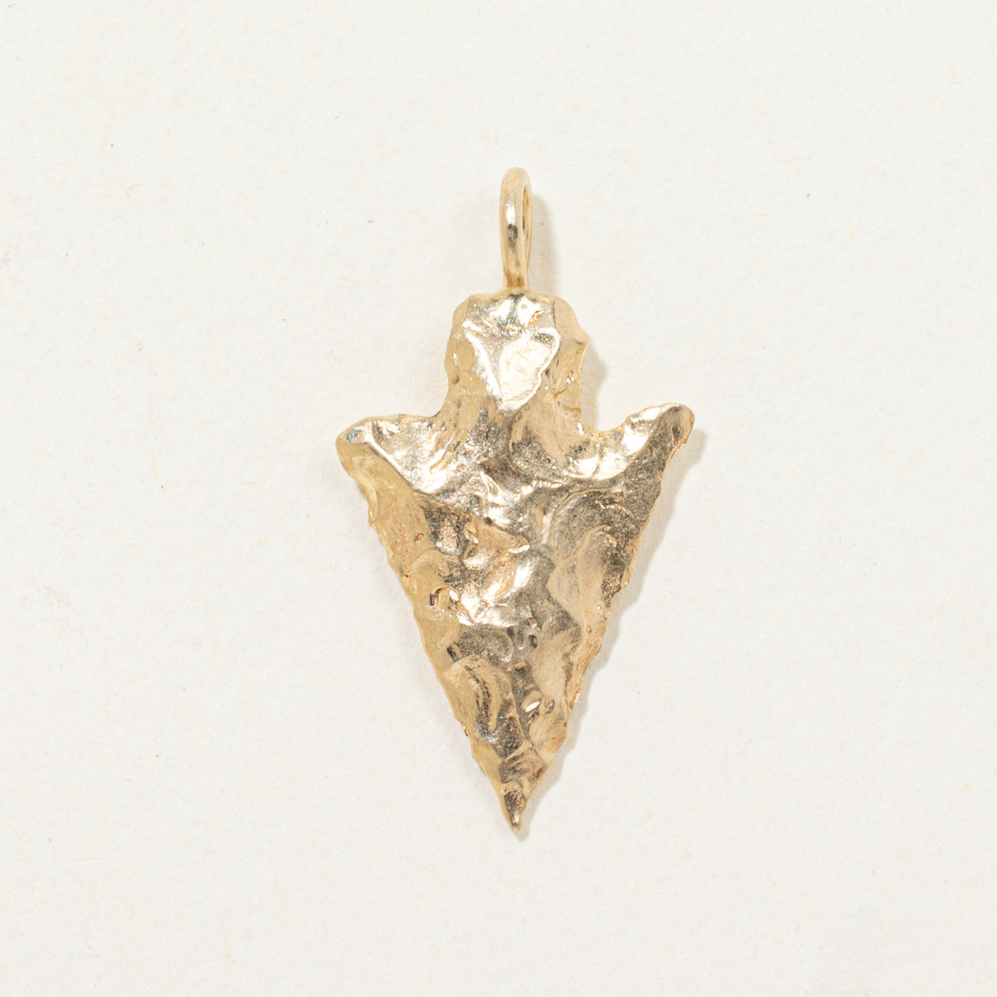 14k Yellow Gold Textured Arrowhead Pendant