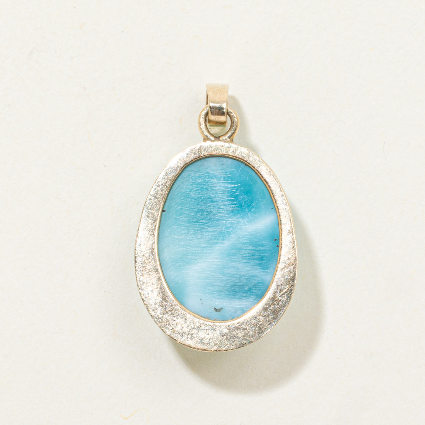 Bezel Set Larimar Pendant | 2.70ct