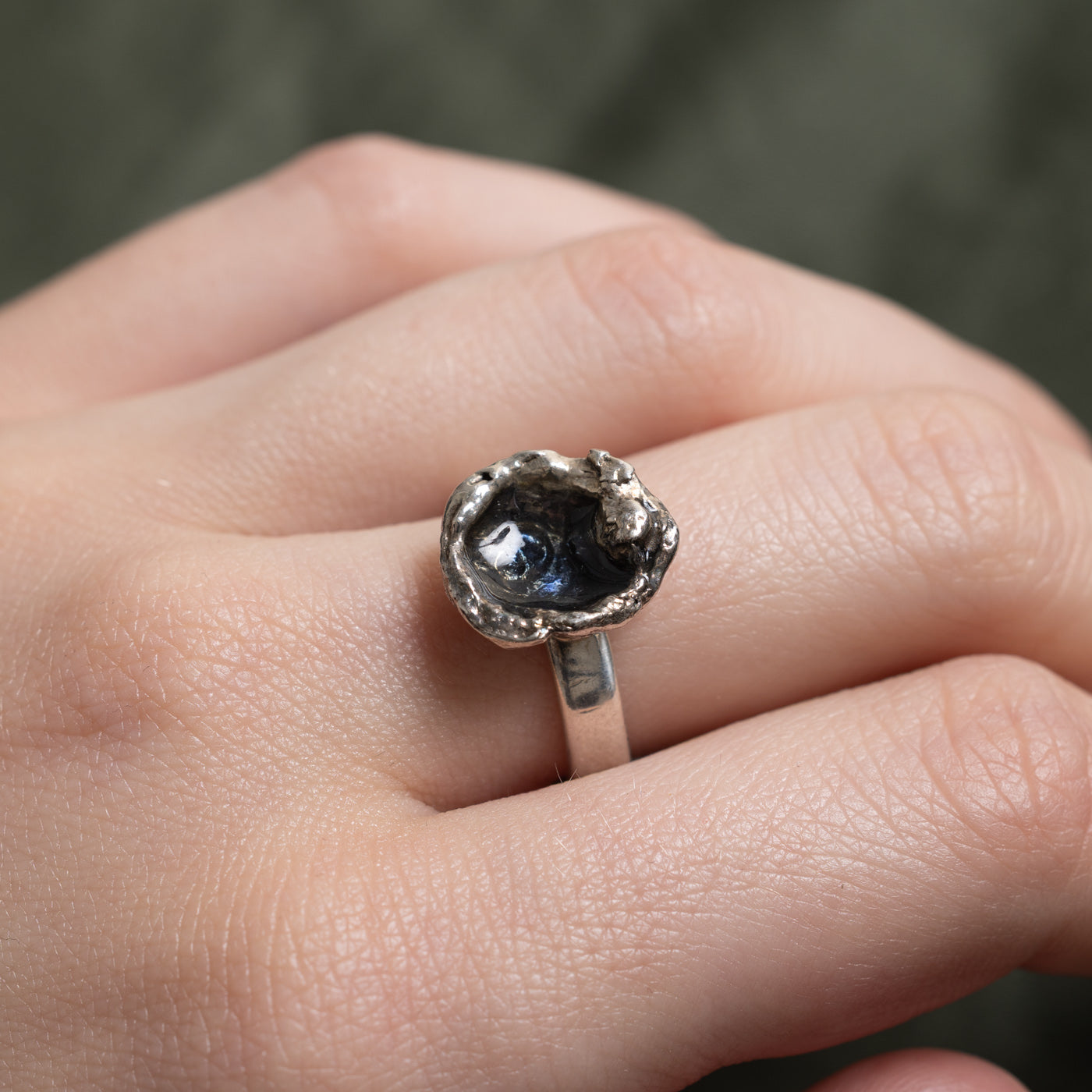 Sterling Silver Nuggety Abstract Ring | SZ 6.5