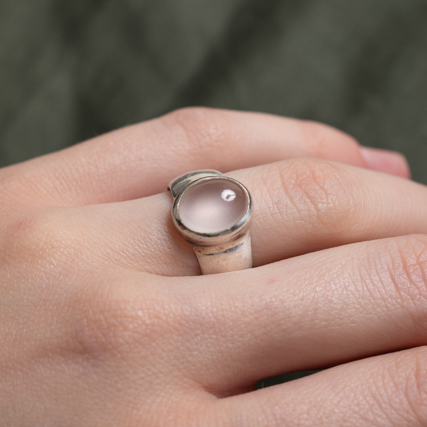 Sterling Silver Bezel Set Rose Quartz Ring | 3.00ct | SZ 5.25