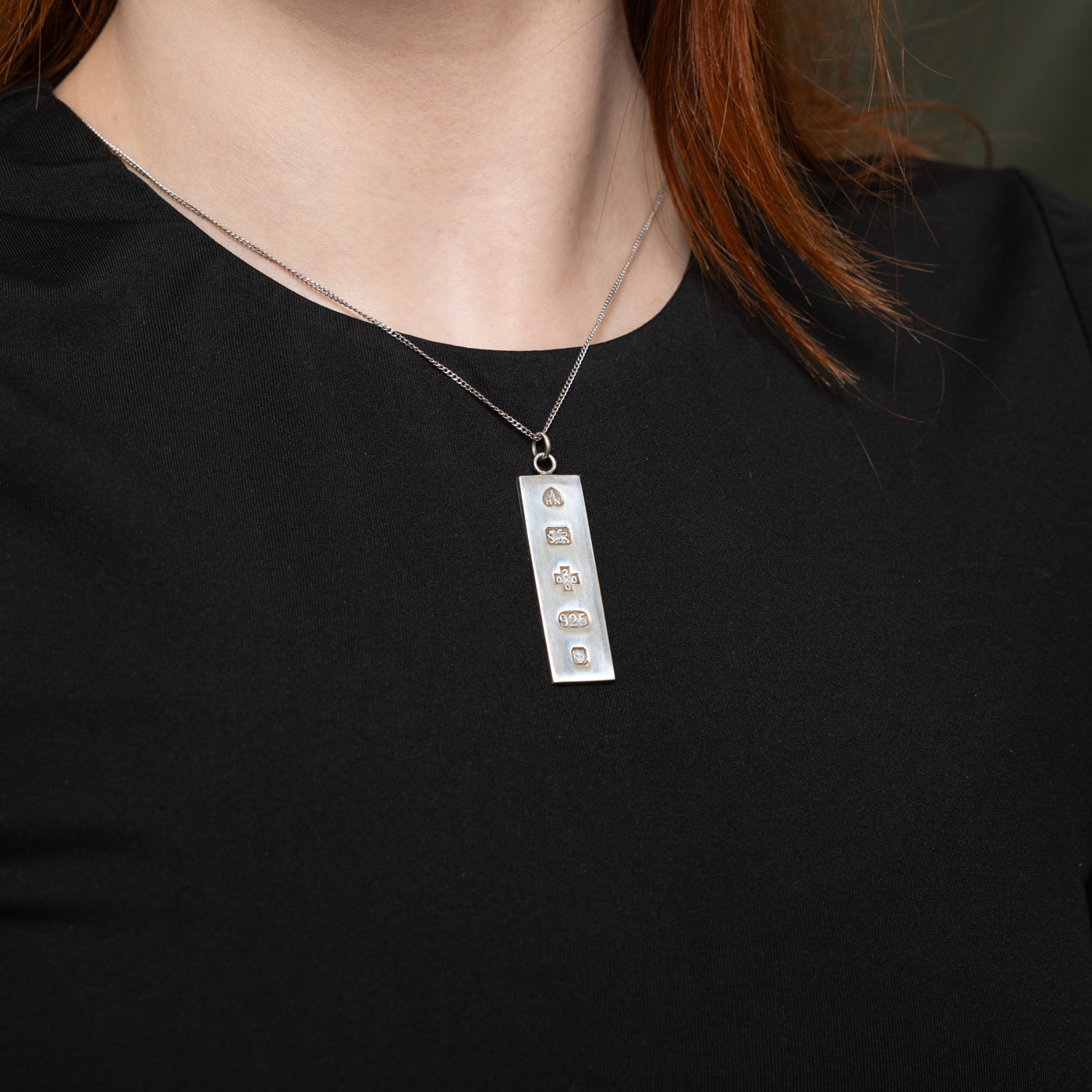 2000 London Sterling Silver Bar Pendant