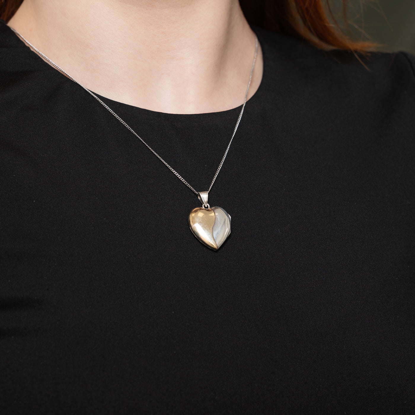Sterling Silver & 14k Gold Heart Locket