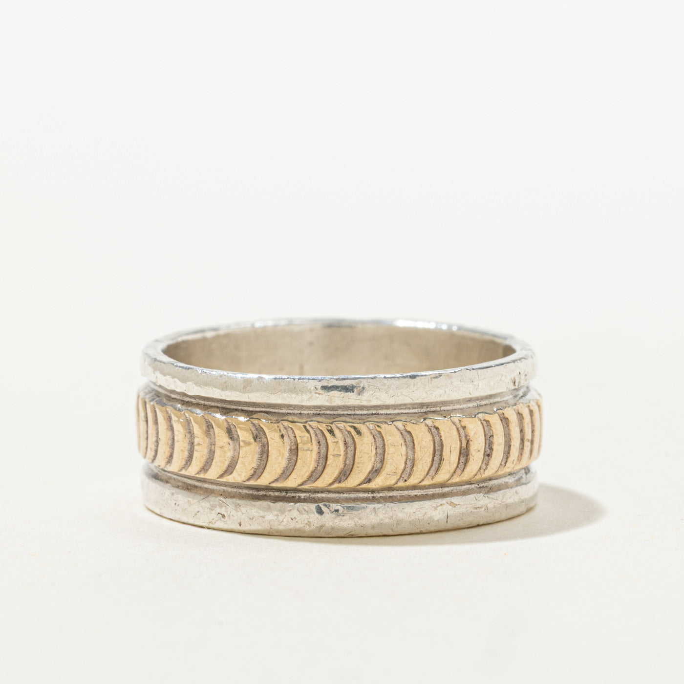 Sterling Silver Grooved Band | 8.60mm | SZ 9.5