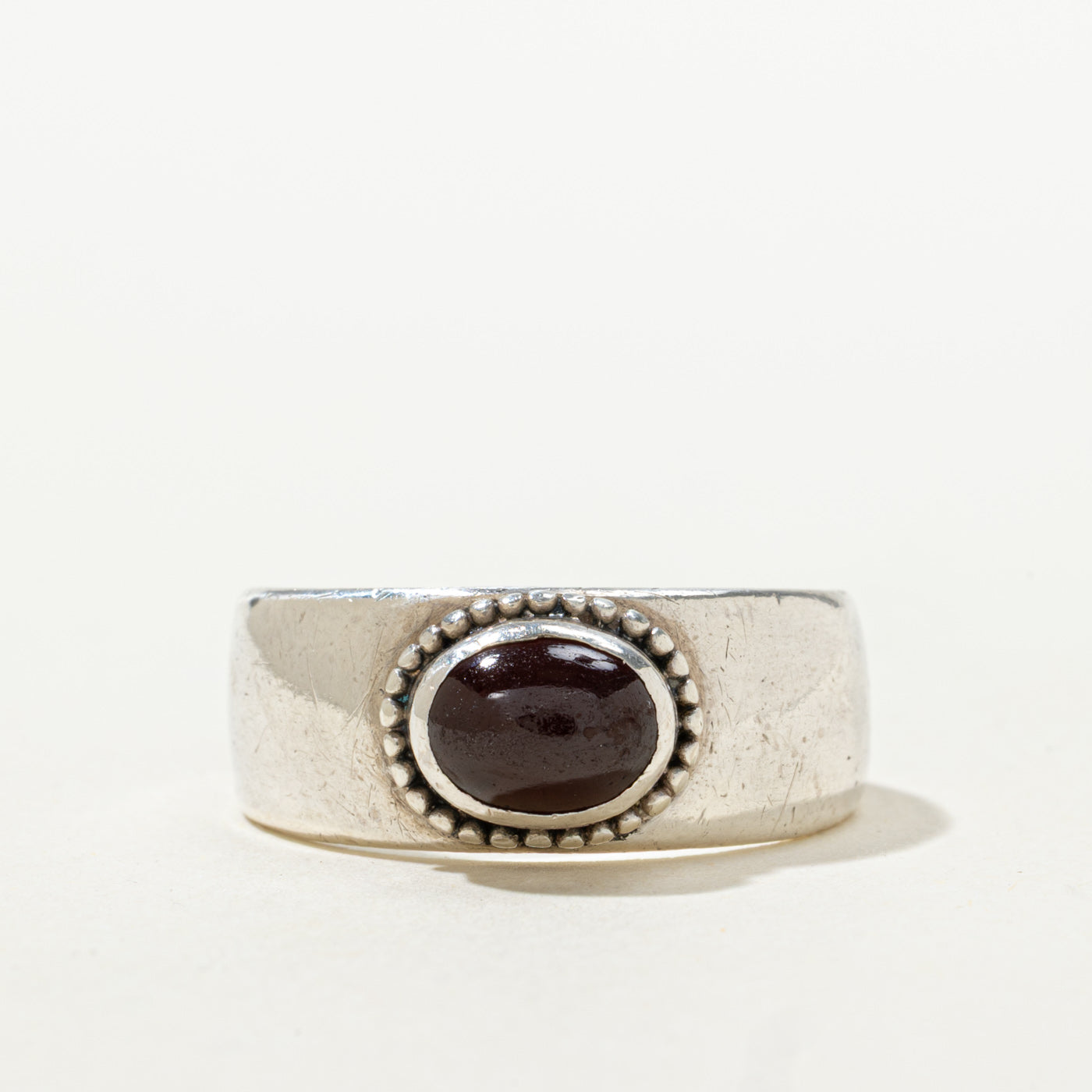 Sterling Silver East West Garnet Ring | 0.90ct | SZ 8