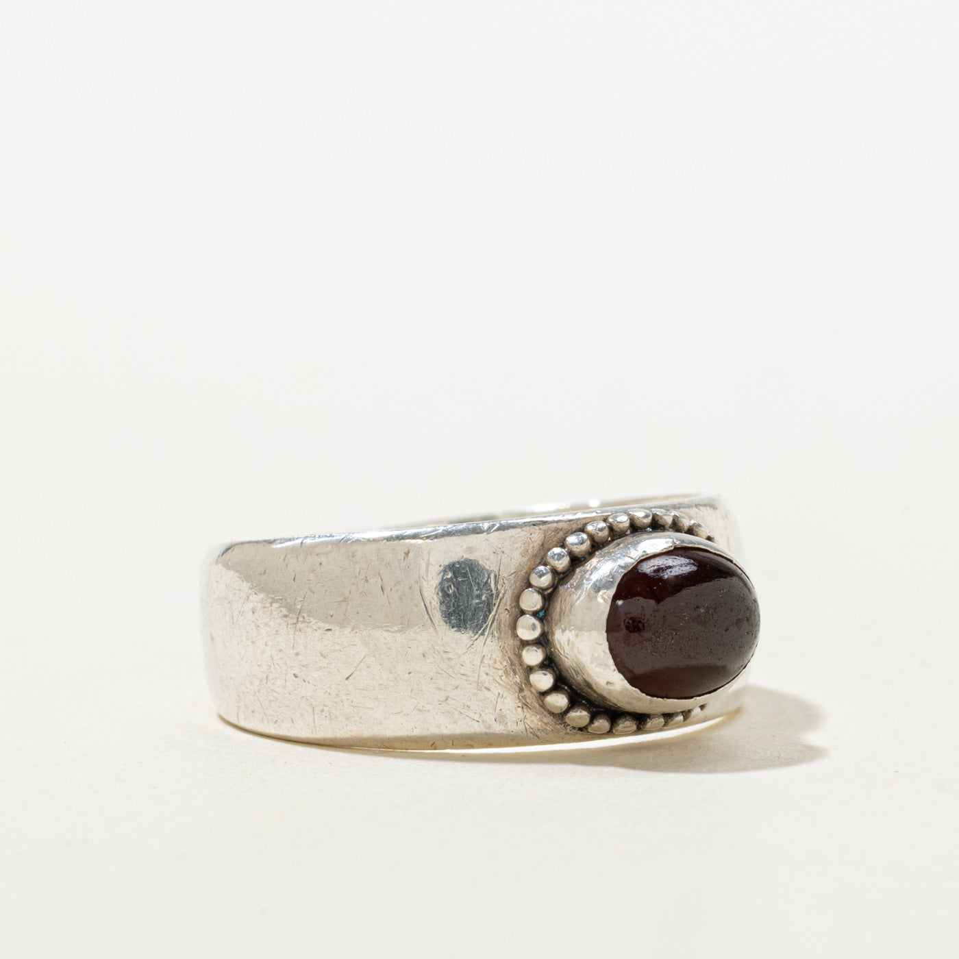 Sterling Silver East West Garnet Ring | 0.90ct | SZ 8