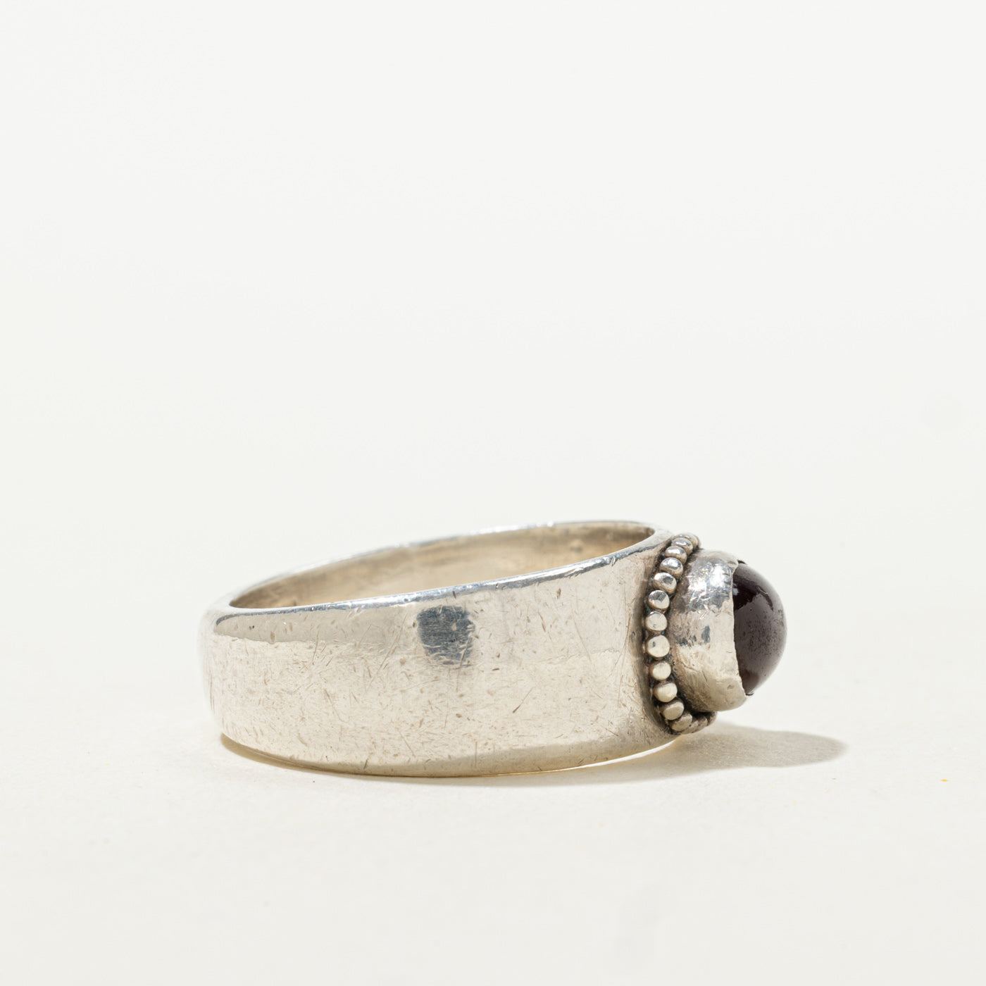 Sterling Silver East West Garnet Ring | 0.90ct | SZ 8