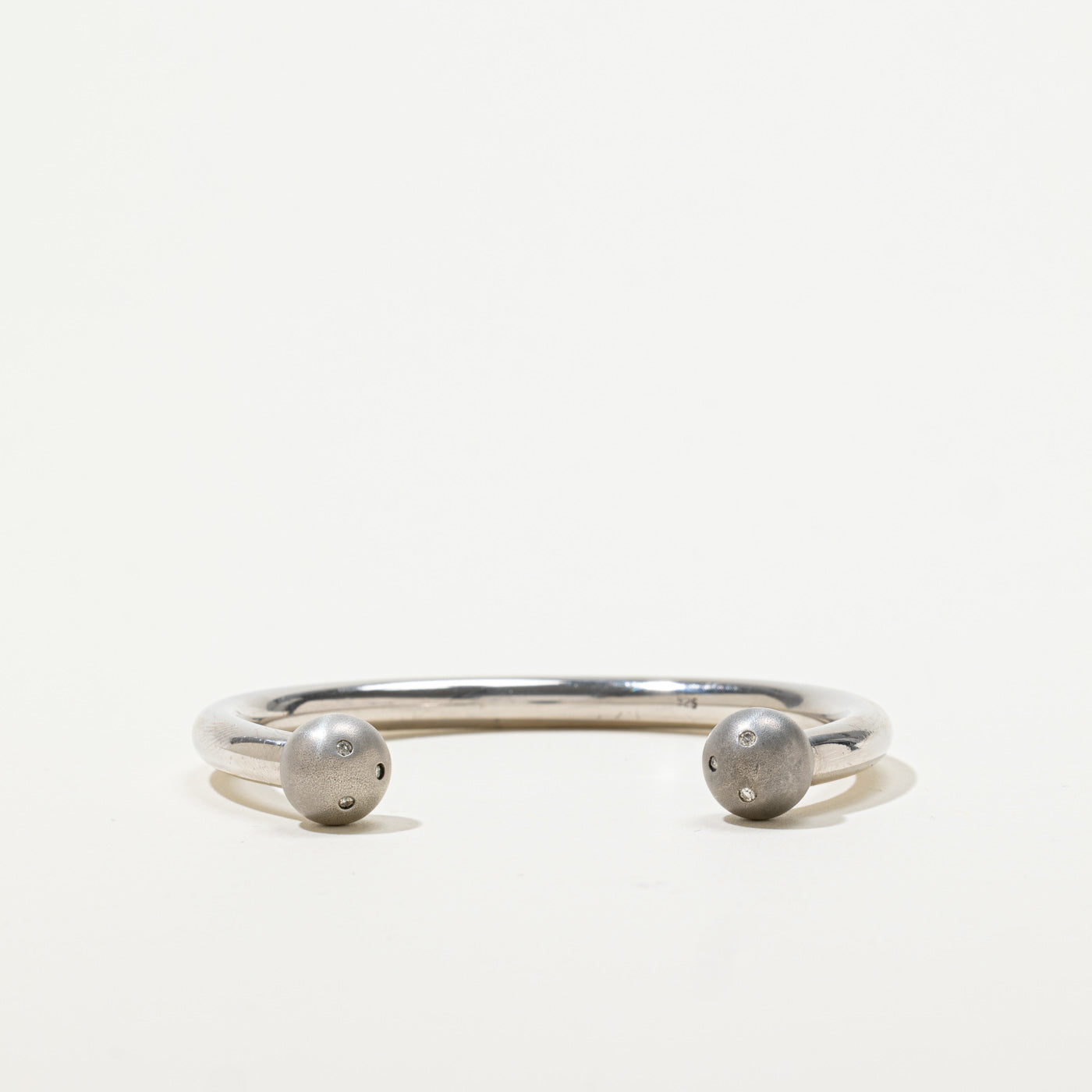 Sterling Silver Diamond Accented Spheres Cuff Bracelet | 0.06ctw