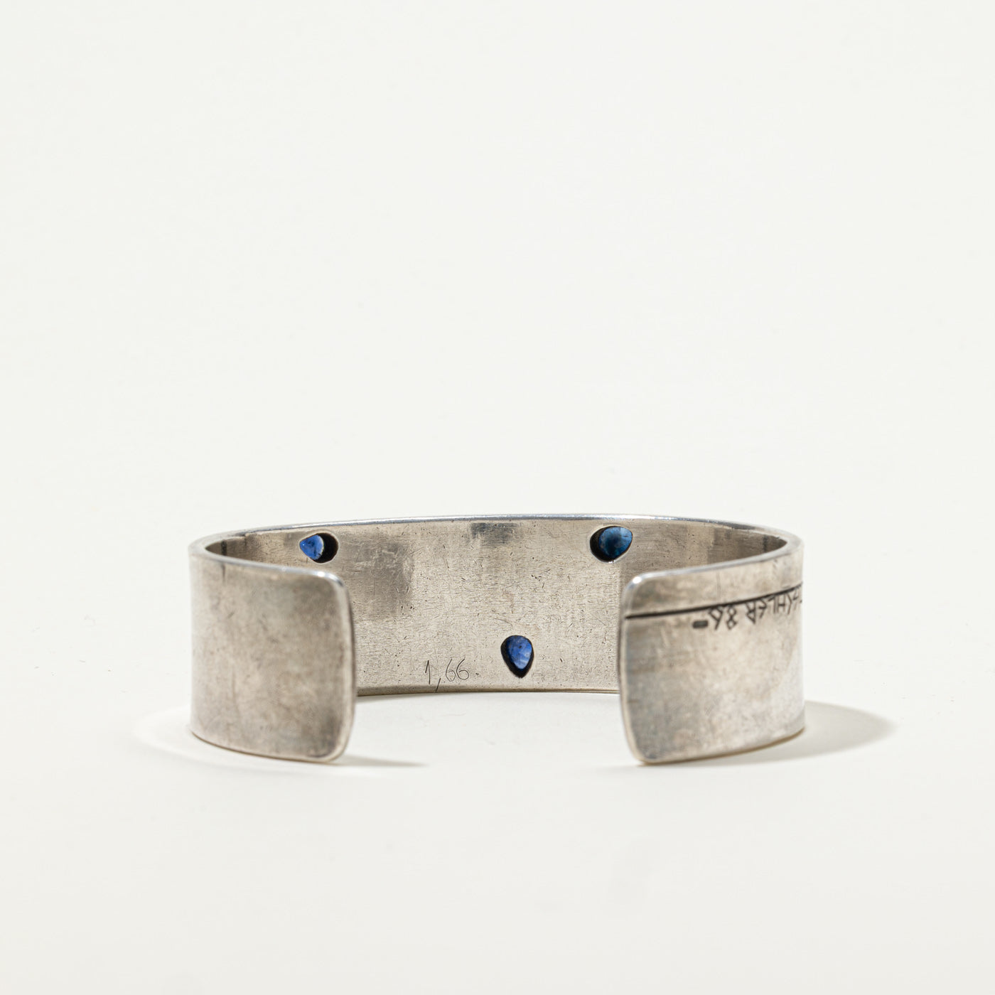 'Hans Tischler' Italian Sapphire Geometric Cuff Bracelet | 1.50ctw | 6"