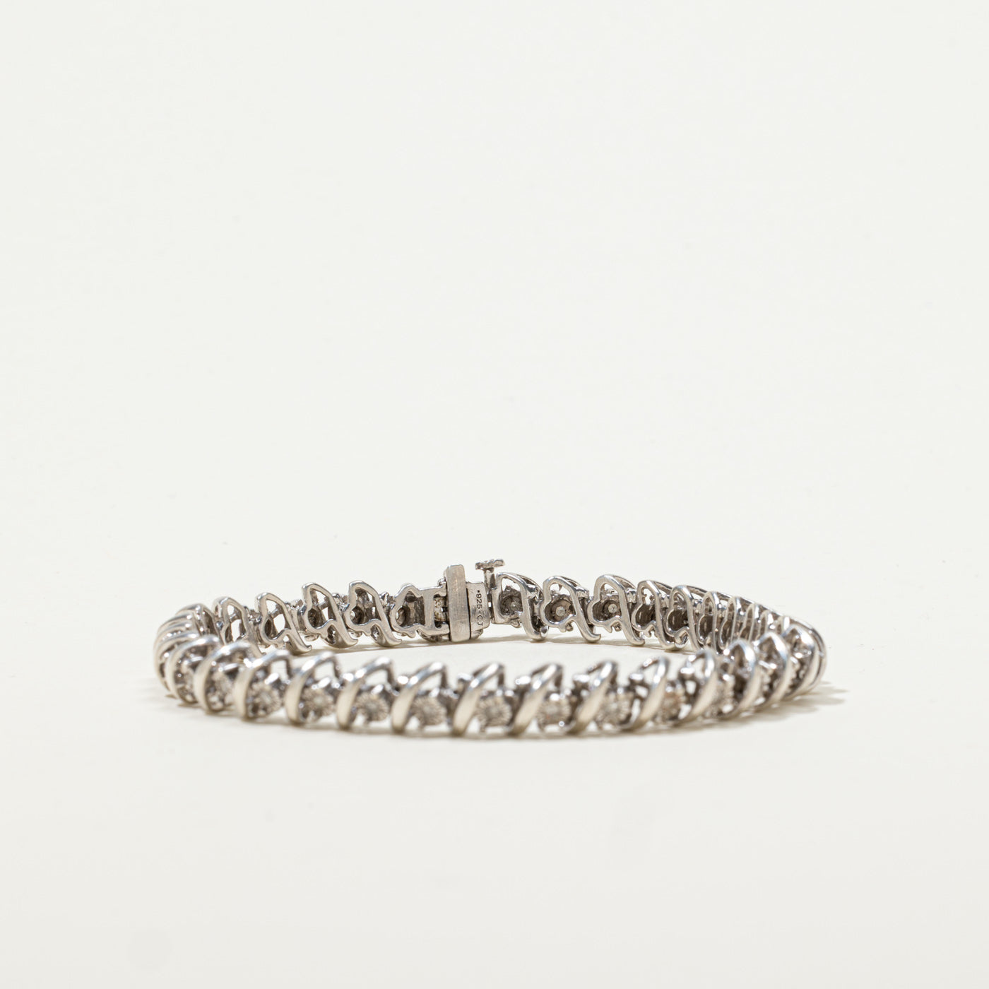 Sterling Silver Illusion Set Diamond Tennis Bracelet | 0.34ctw | 7"