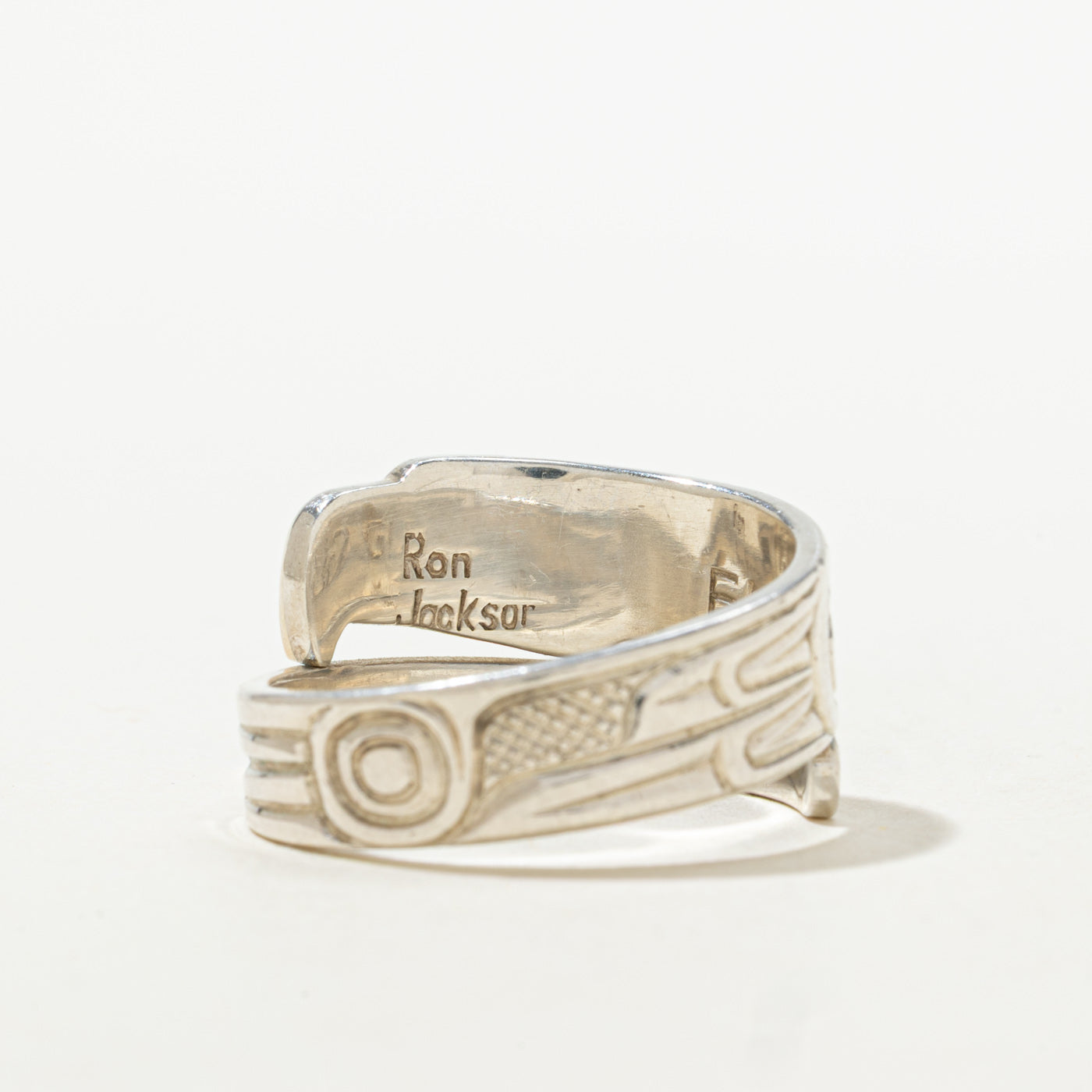 Sterling Silver & 14k Indigenous Eagle Wrap Ring | SZ 8.5