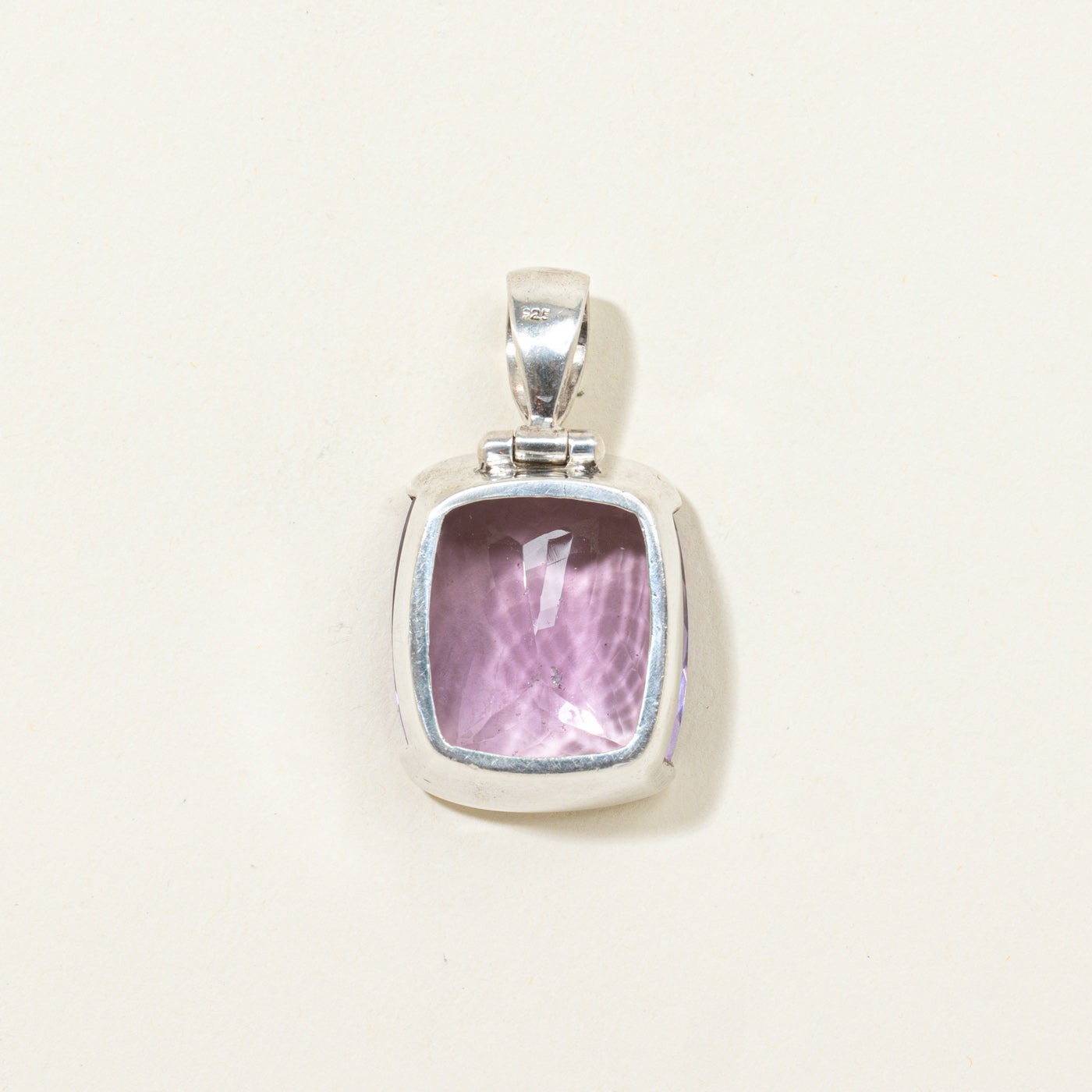 Sterling Silver Semi Bezel Set Amethyst Pendant | 28.00ct