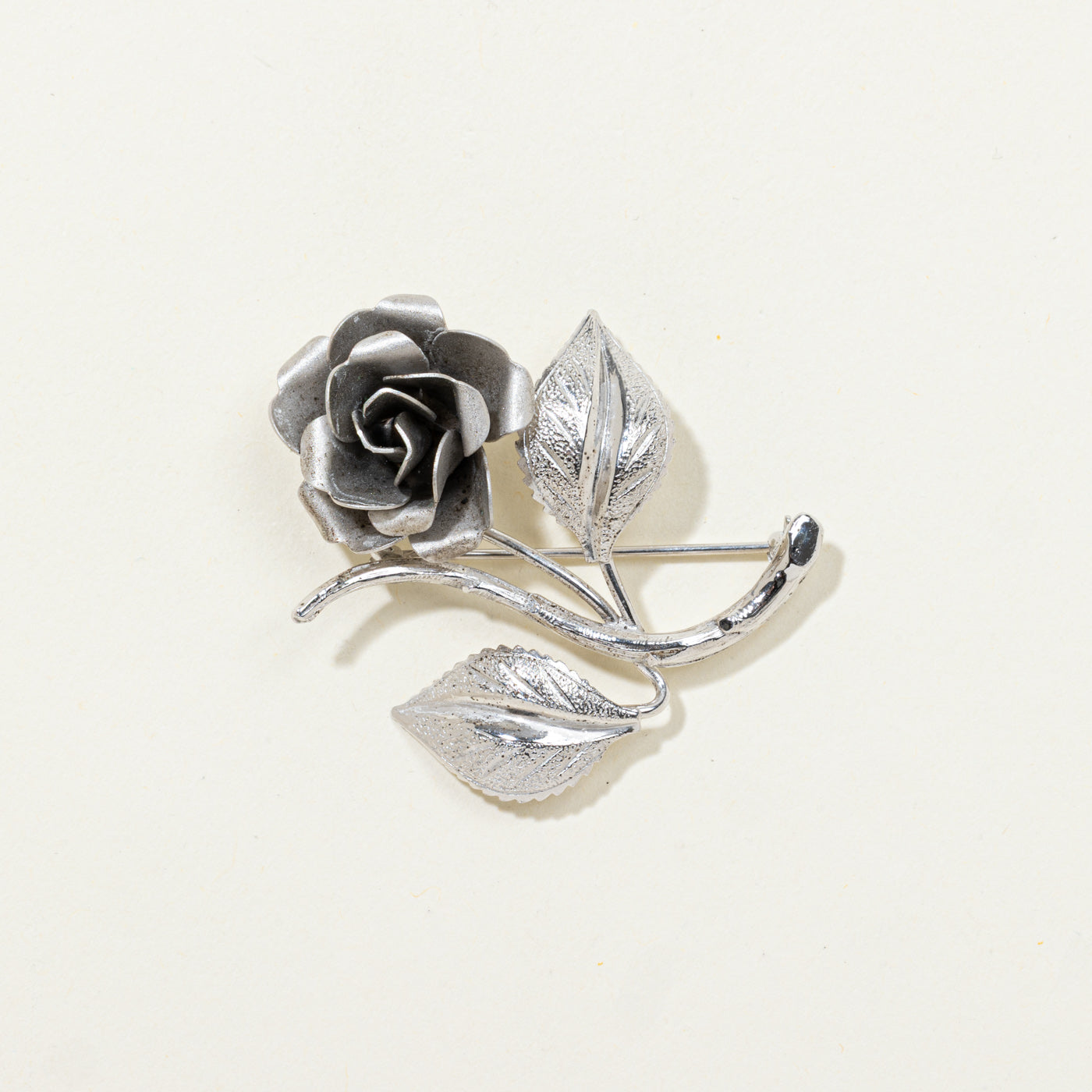 Sterling Silver Rose Brooch