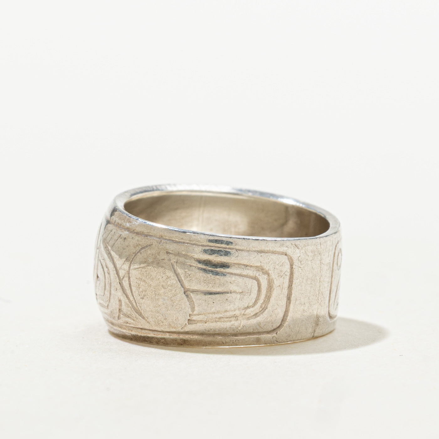 Sterling Silver Indigenous Engraved Band | 9.85mm | SZ 4