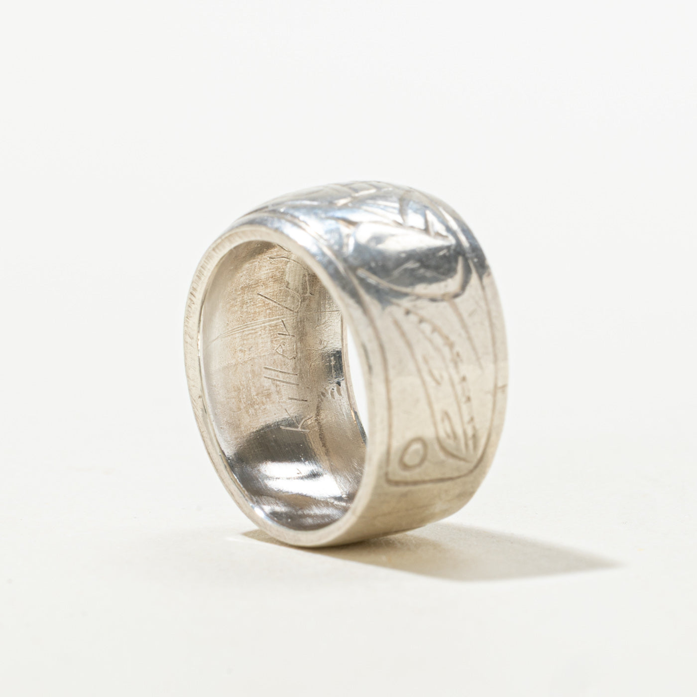Sterling Silver Indigenous Engraved Band | 9.85mm | SZ 4