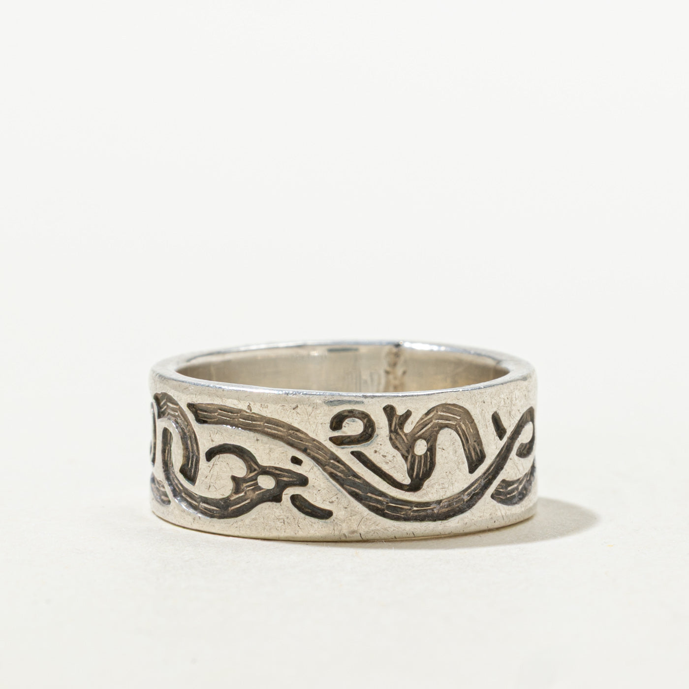 Sterling Silver Engraved Band | 7.50mm | SZ 6.5