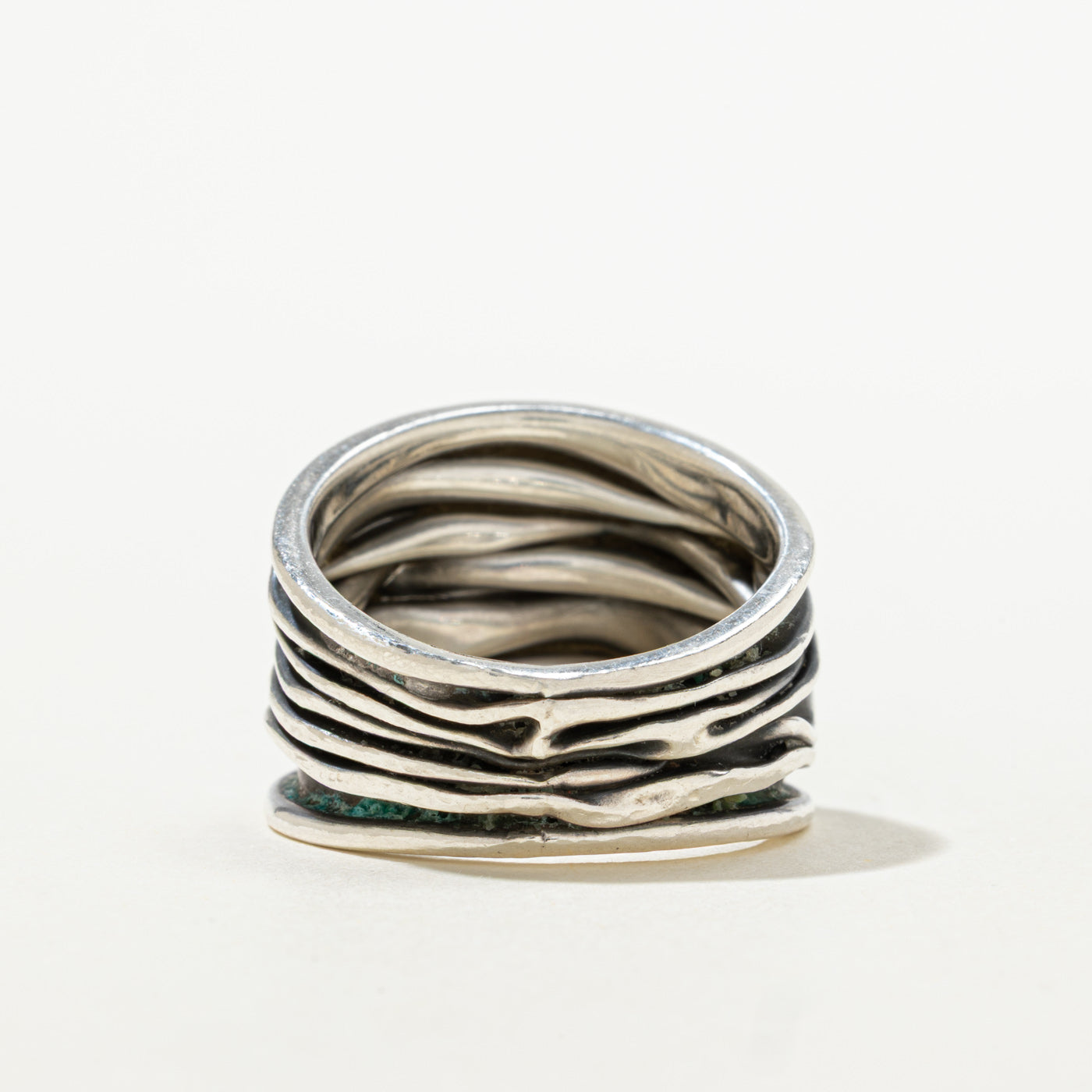 Sterling Silver Wavy Abstract Band | SZ 10