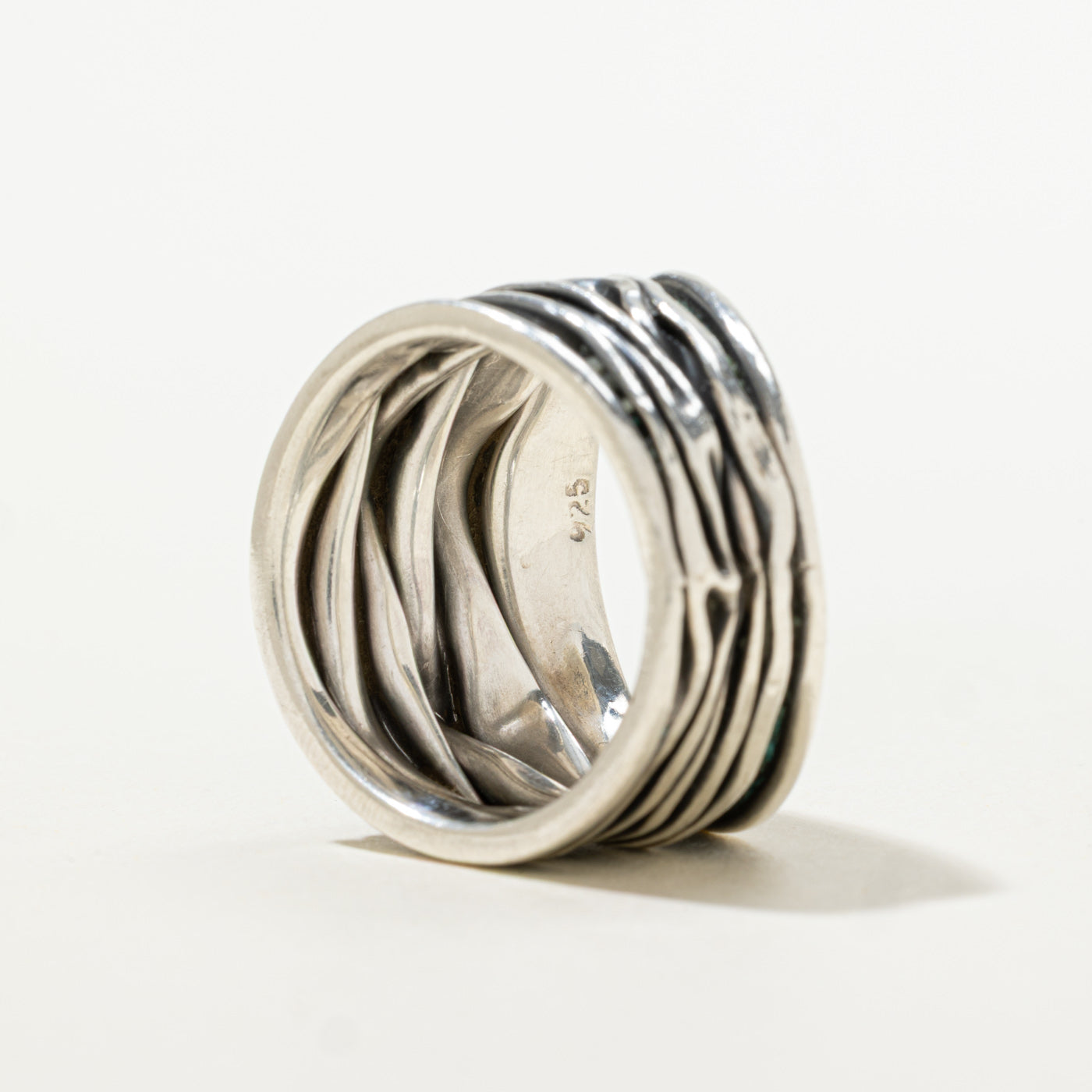Sterling Silver Wavy Abstract Band | SZ 10