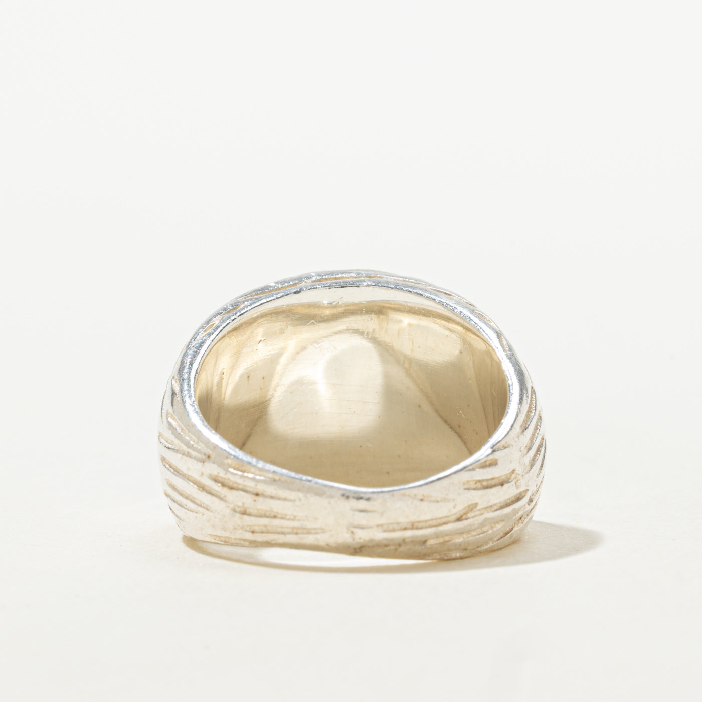 Sterling Silver Concave Textured Wide Ring | SZ 6.25
