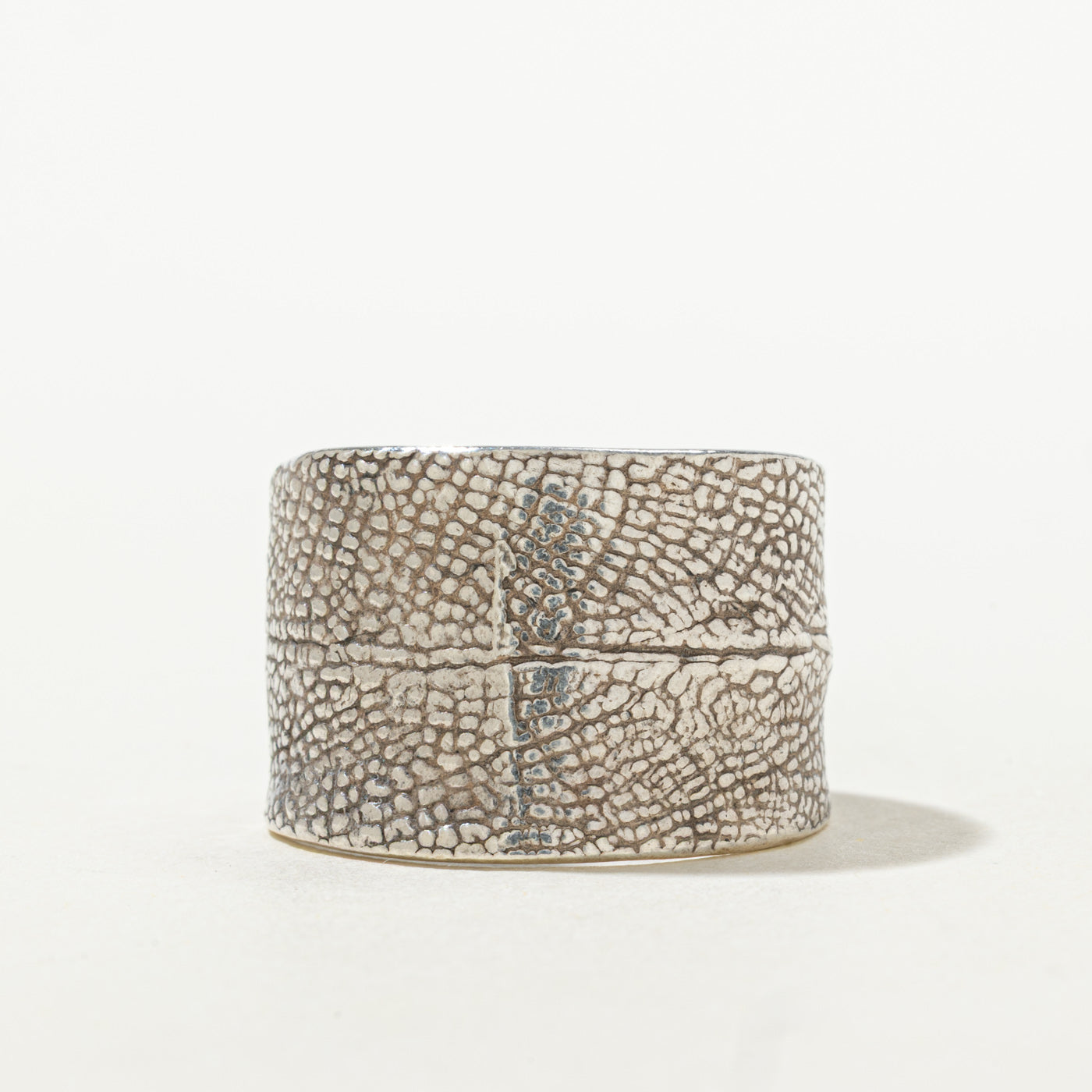 Sterling Silver Textured Wide Band | 16.55mm | SZ 11
