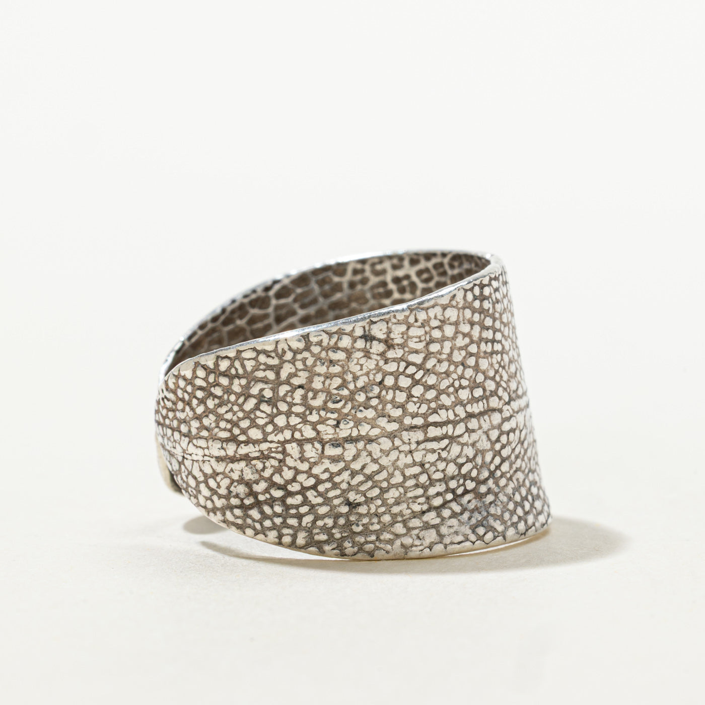 Sterling Silver Textured Wide Band | 16.55mm | SZ 11