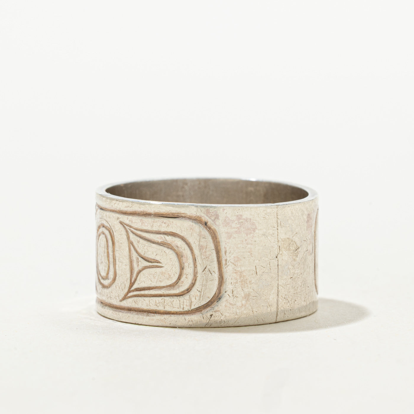 'M.B.' Sterling Silver Indigenous Engraved Band | SZ 8.75