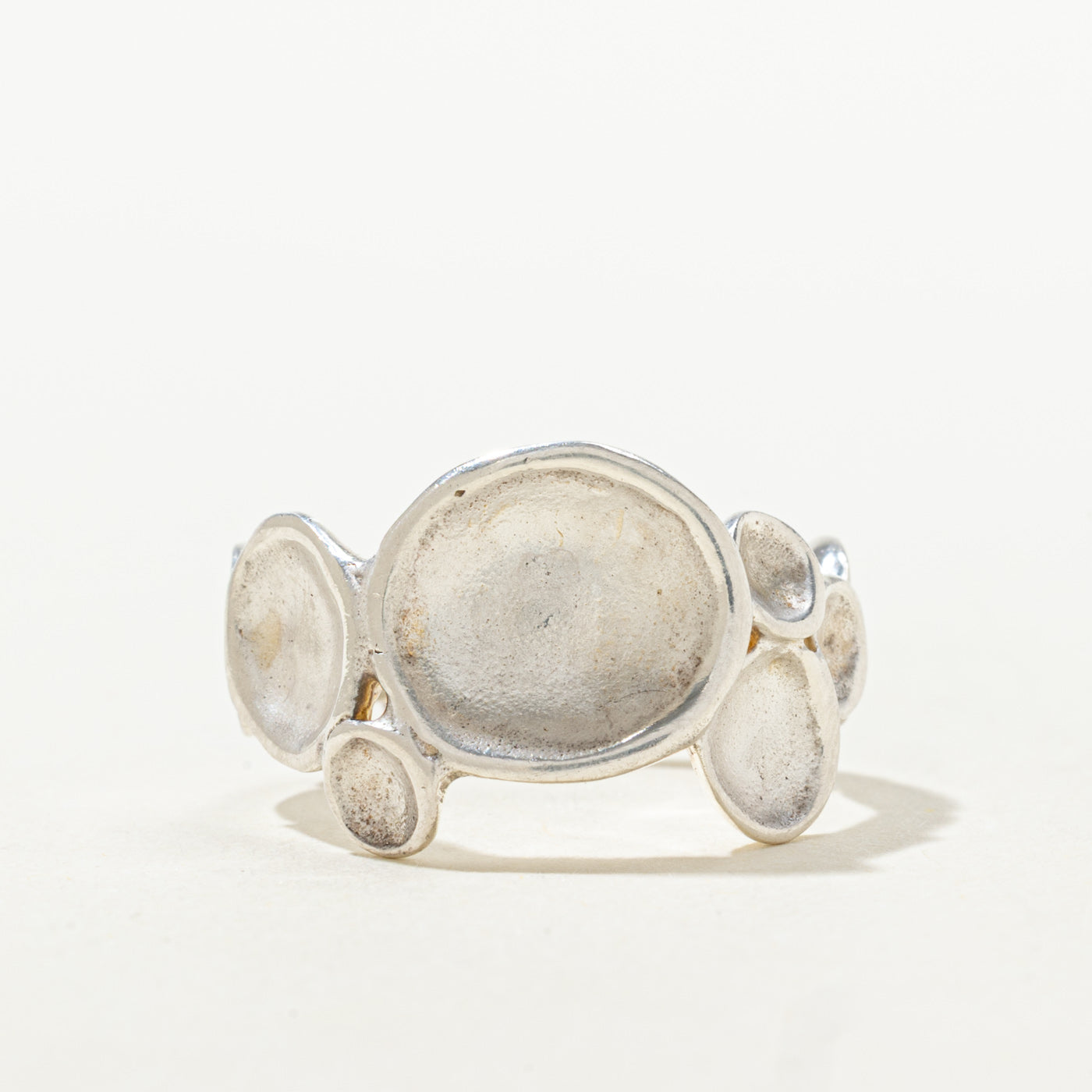 Sterling Silver Textured Circles Ring | SZ 6.5