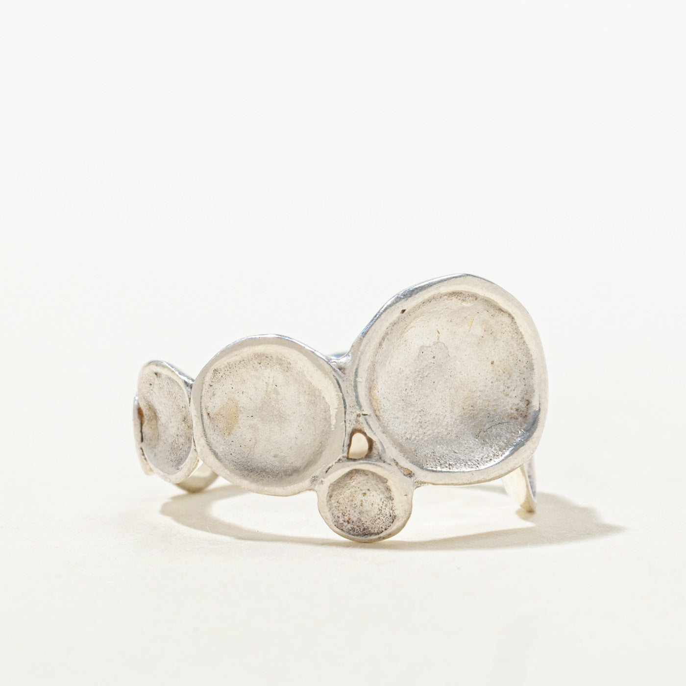 Sterling Silver Textured Circles Ring | SZ 6.5
