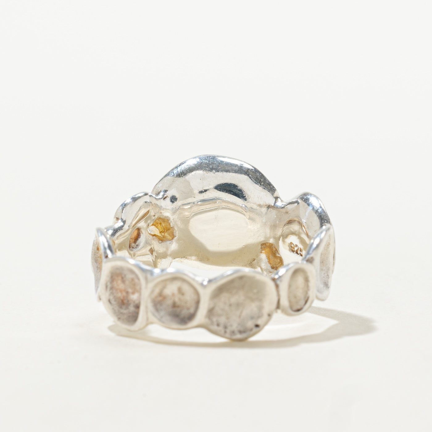 Sterling Silver Textured Circles Ring | SZ 6.5