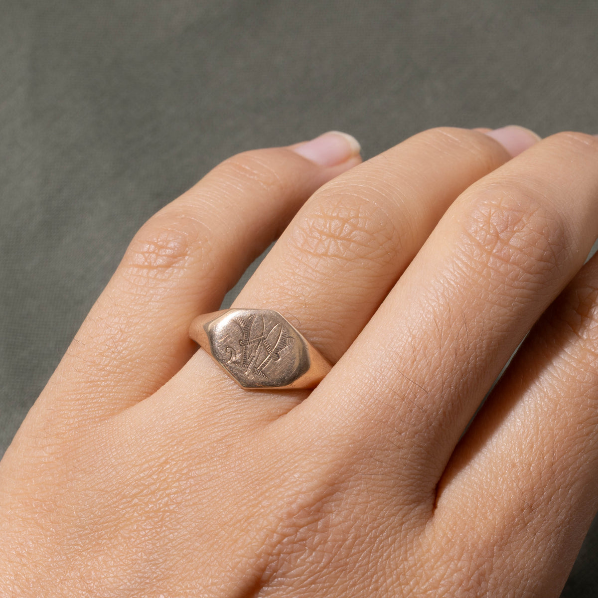 1932 Birmingham Yellow Gold Initialized Signet Ring | SZ 9.5