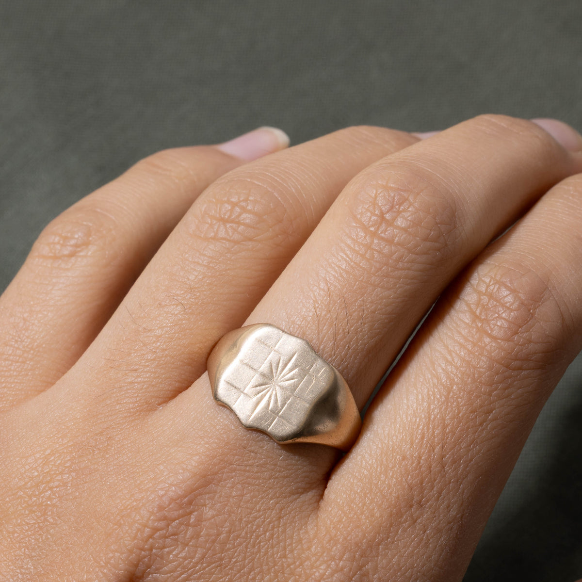 1971 Birmingham Yellow Gold Initialized Signet Ring | SZ 9.5