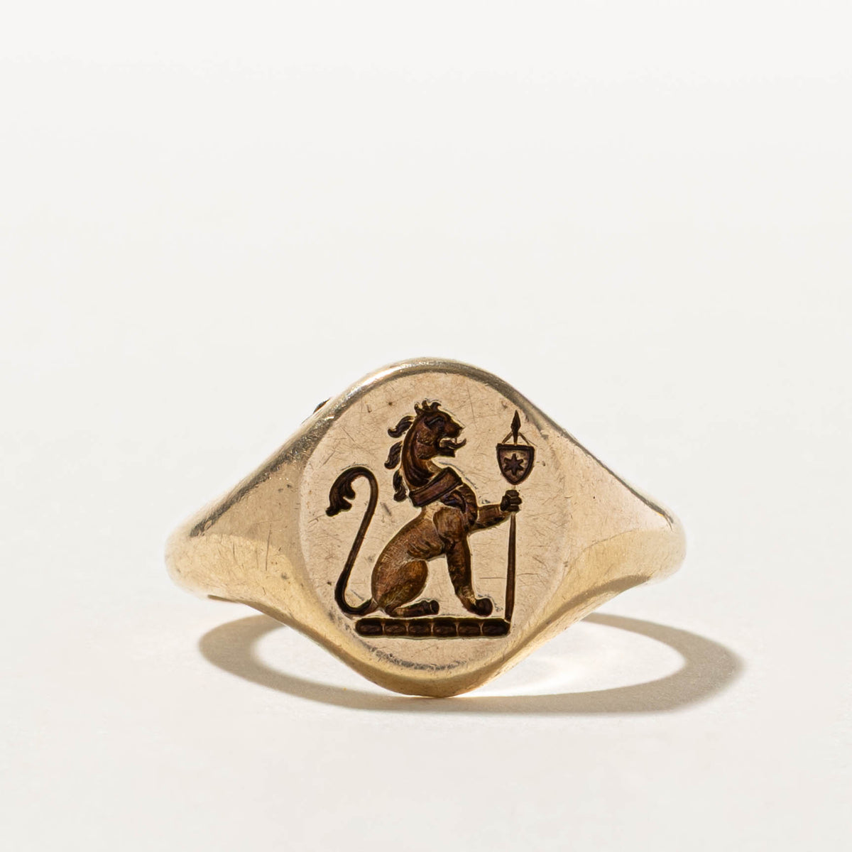 1986 Birmingham Yellow Gold Intaglio Signet Ring | SZ 9.5