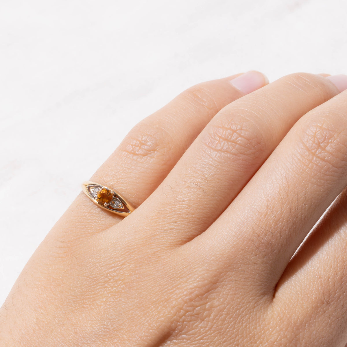 10k Citrine & Diamond Accented Ring | SZ 4.75