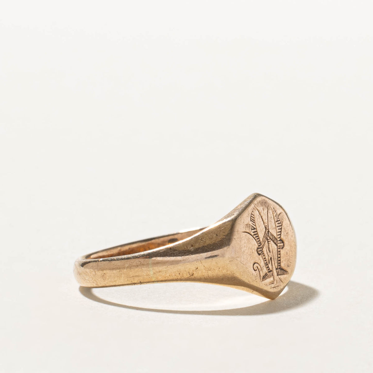 1932 Birmingham Yellow Gold Initialized Signet Ring | SZ 9.5