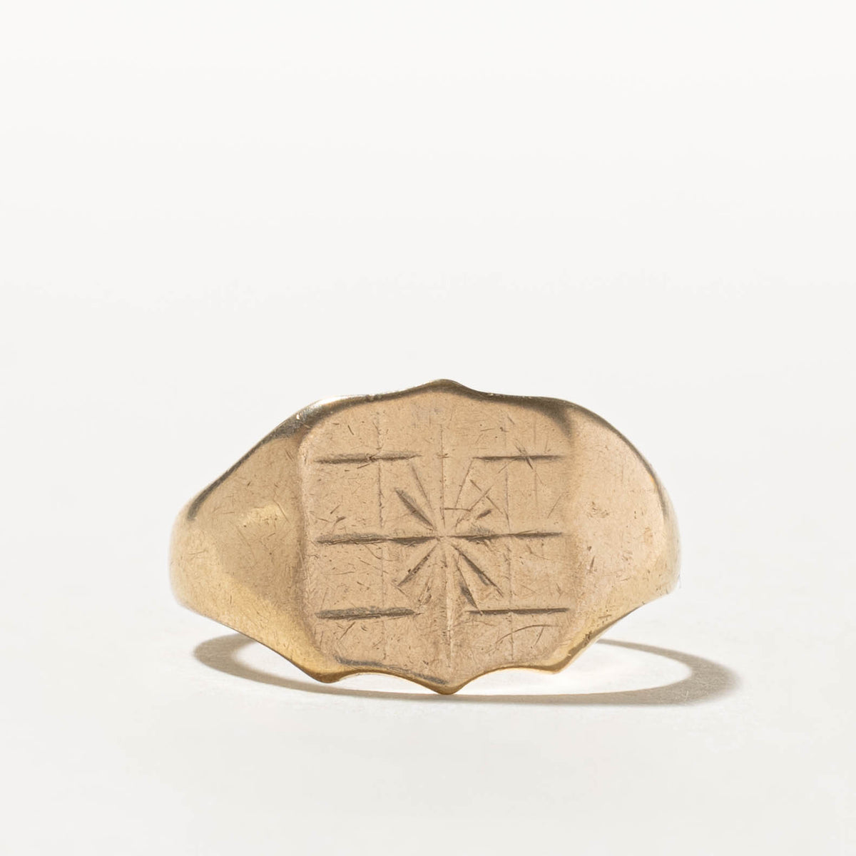1971 Birmingham Yellow Gold Initialized Signet Ring | SZ 9.5