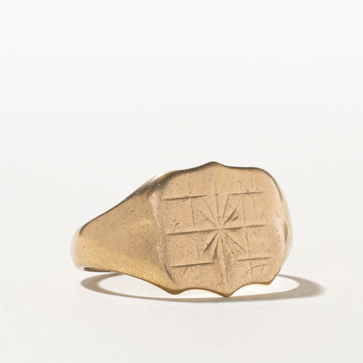 1971 Birmingham Yellow Gold Initialized Signet Ring | SZ 9.5