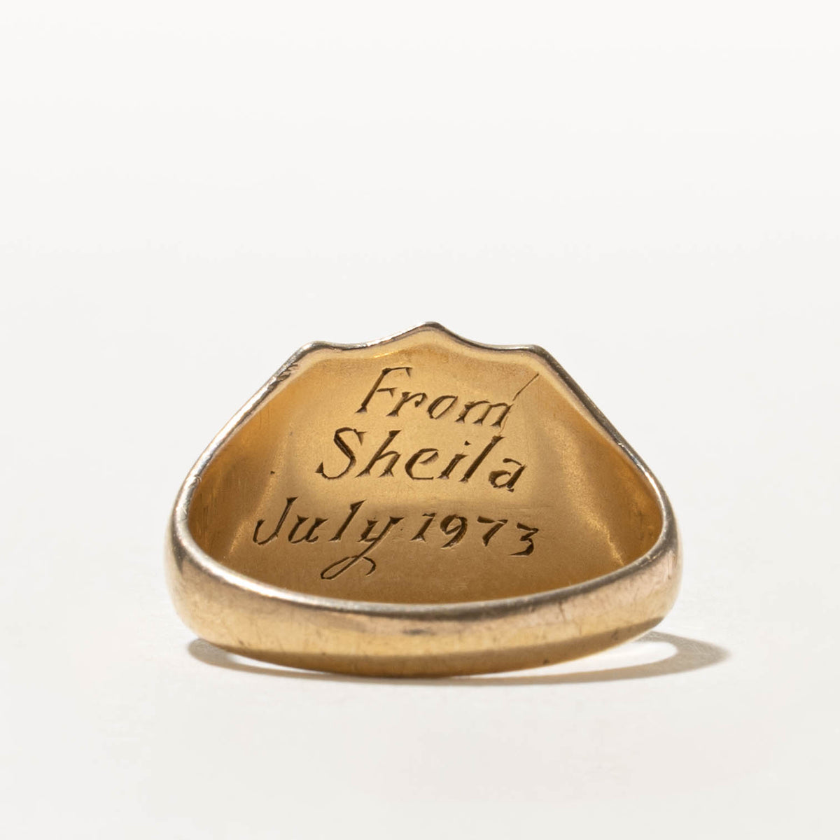 1971 Birmingham Yellow Gold Initialized Signet Ring | SZ 9.5